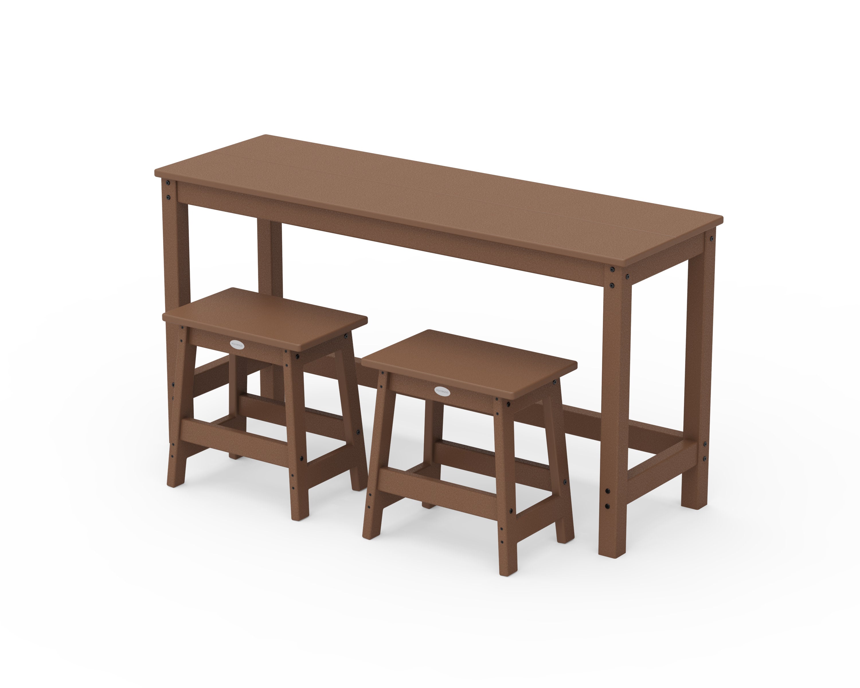 Modern Studio Stool 3-Piece Balcony Set in Teak