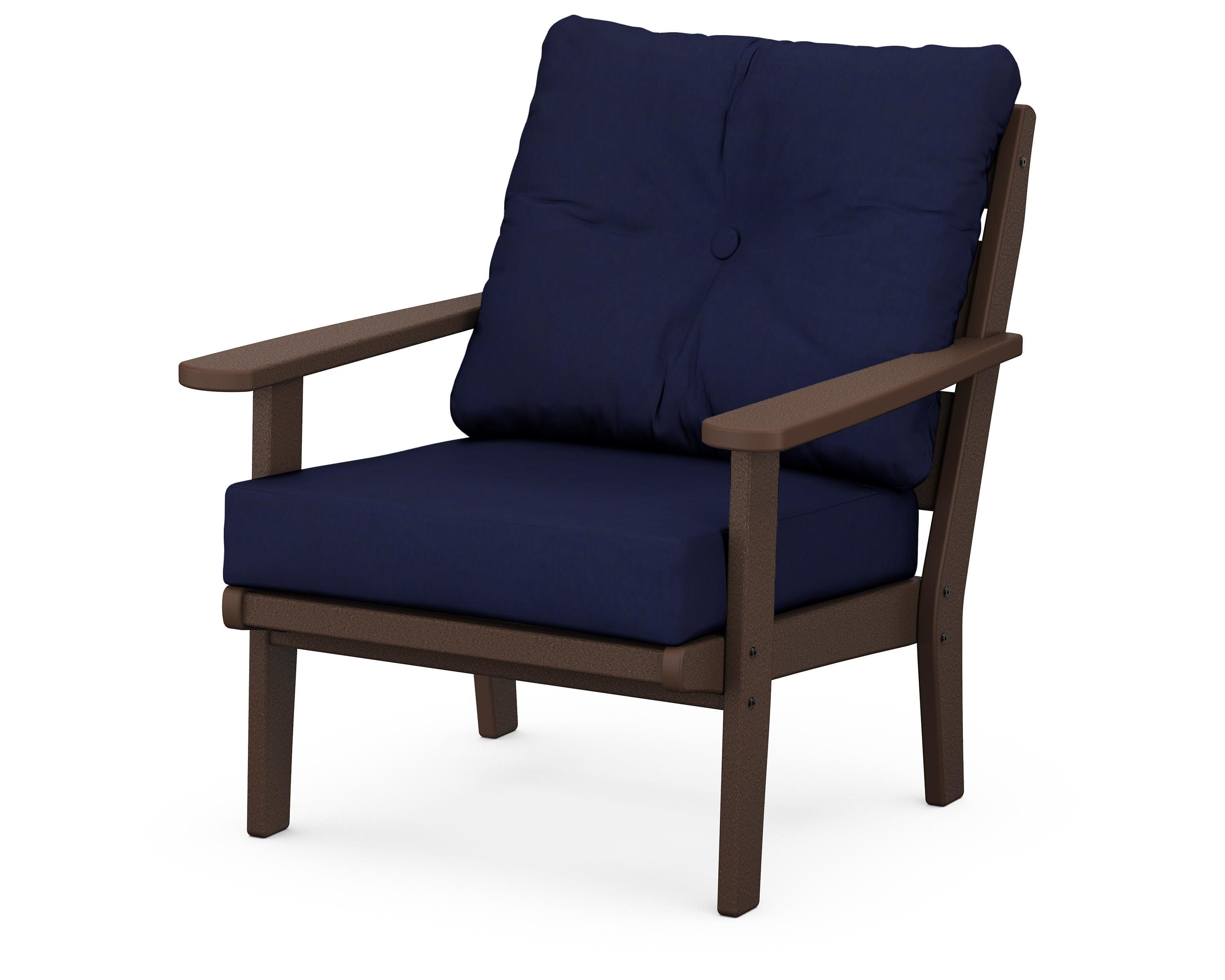 Lakeside Deep Seating Chair in Mahogany / Navy