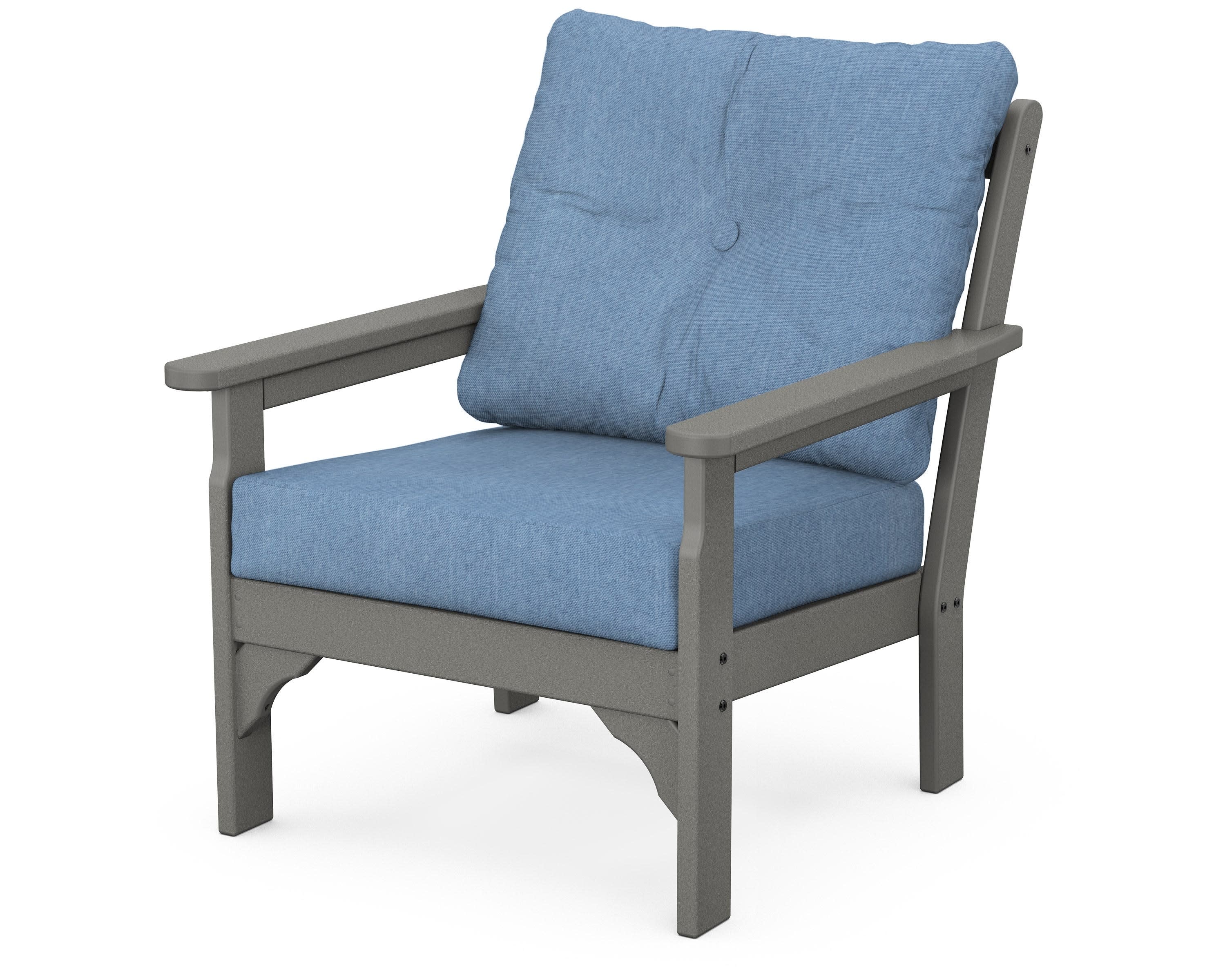 Vineyard Deep Seating Chair in Slate Grey / Sky Blue
