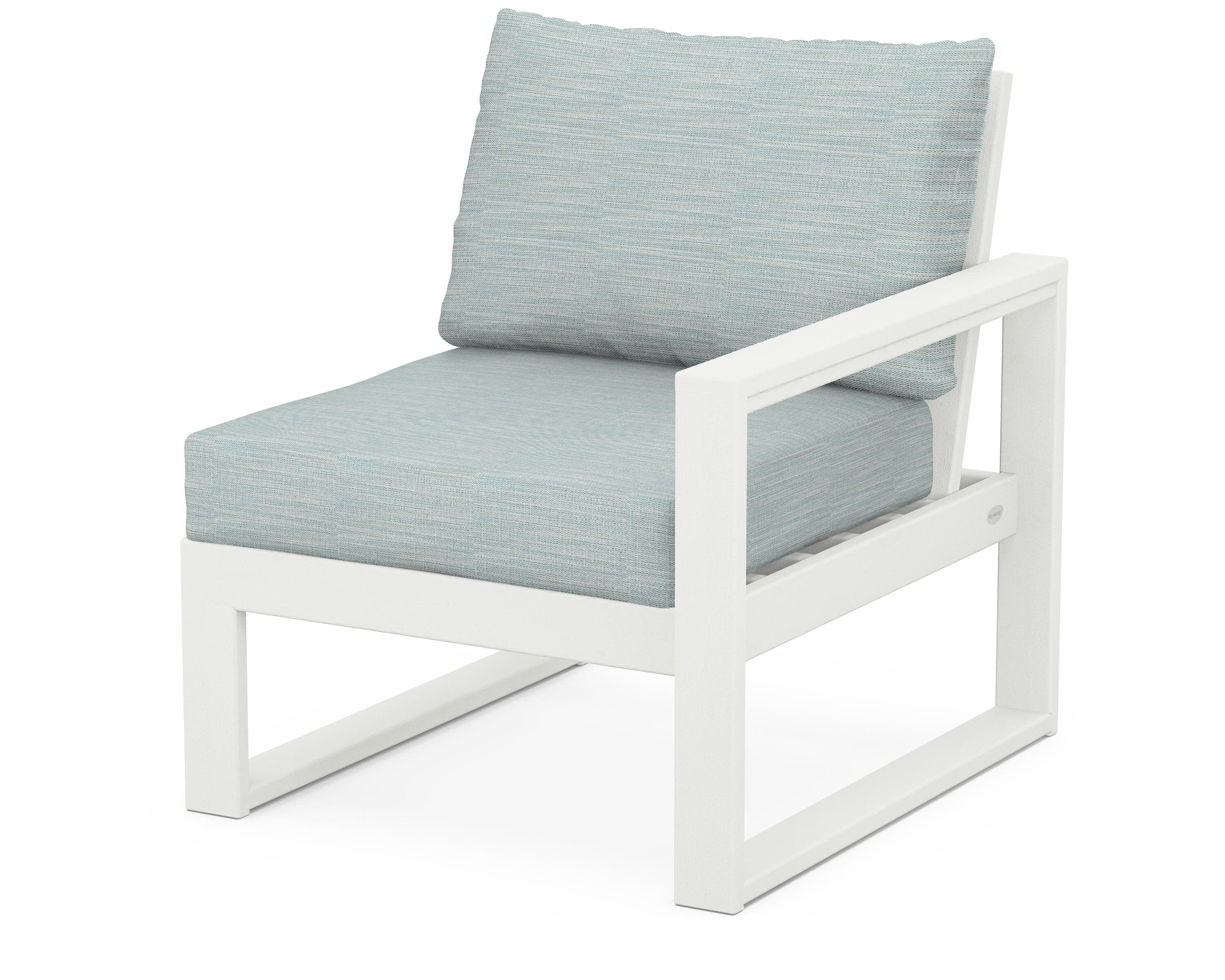 EDGE Modular Right Arm Chair in Vintage White / Soothe Mist