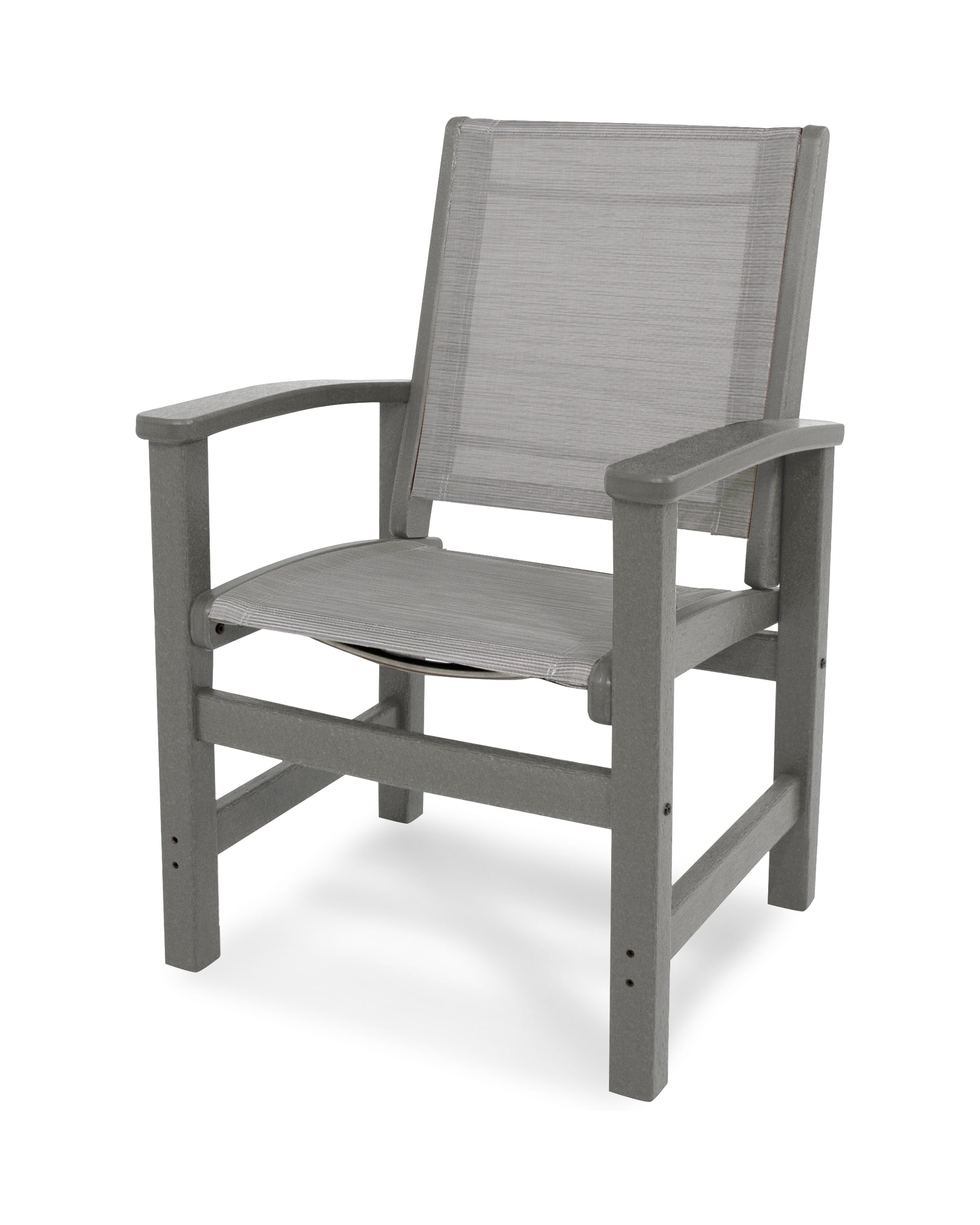 Coastal Dining Chair in Slate Grey / Metallic Sling