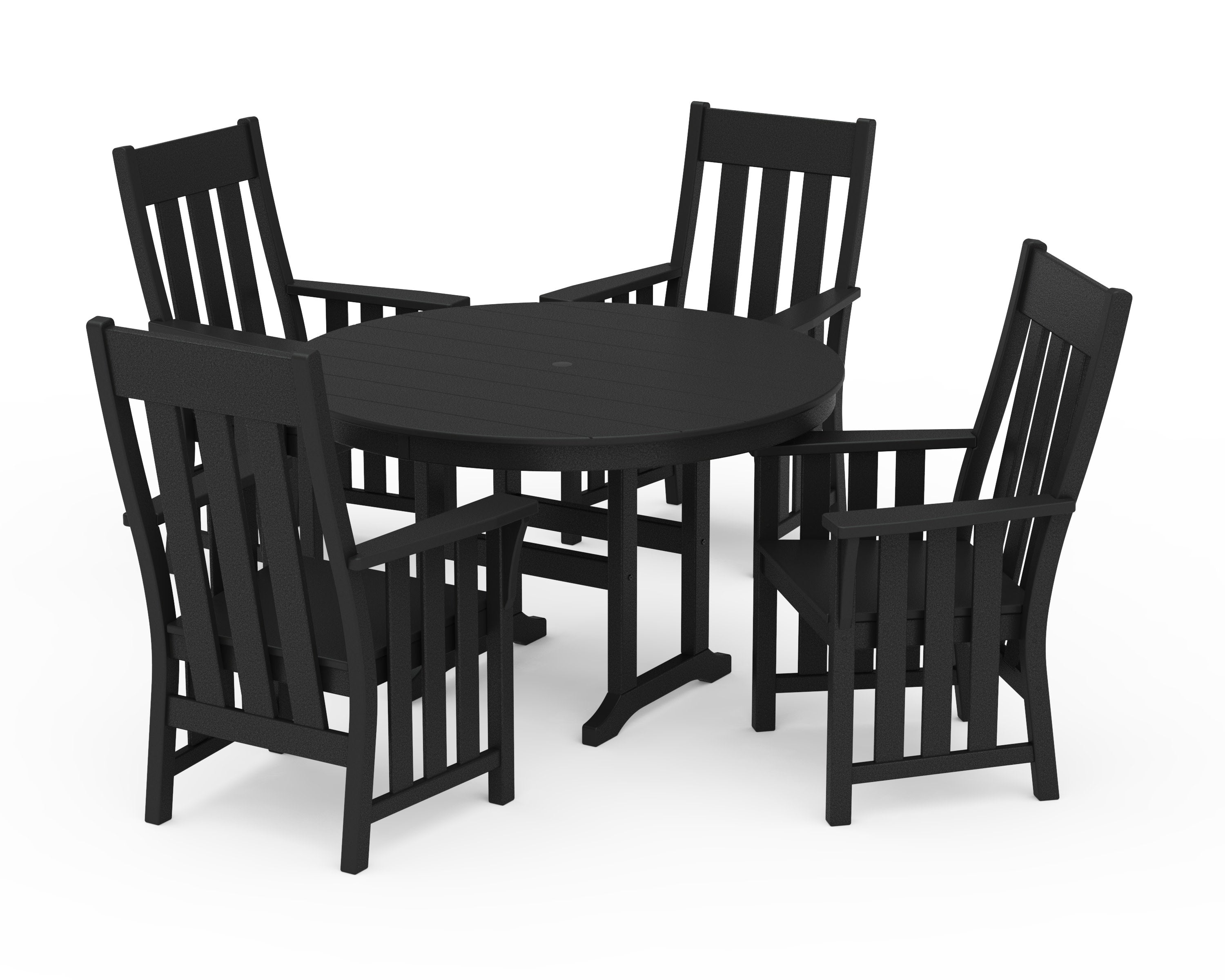 Acadia 5-Piece Round Farmhouse Dining Set in Black