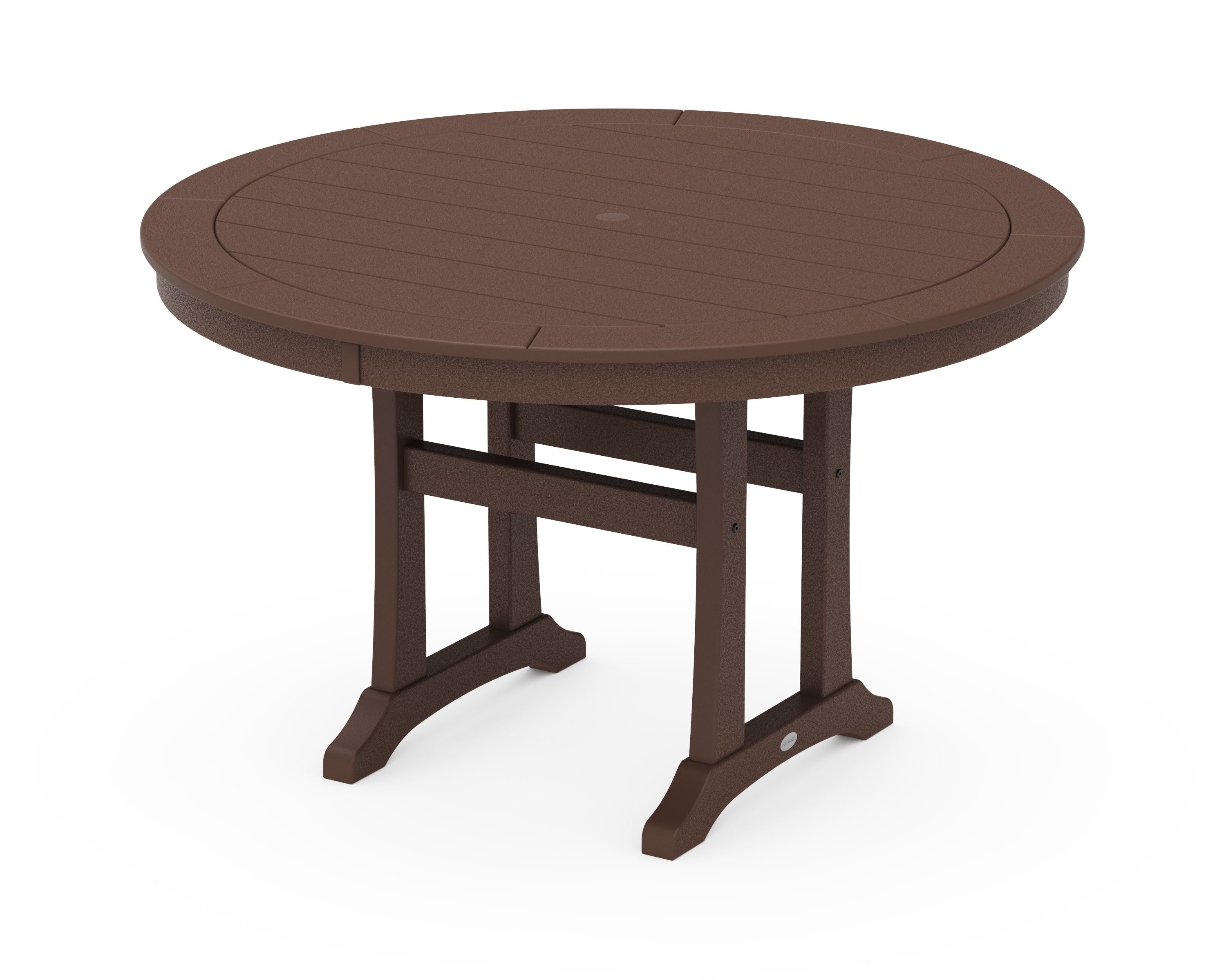 Nautical Trestle 48" Round Dining Table in Mahogany