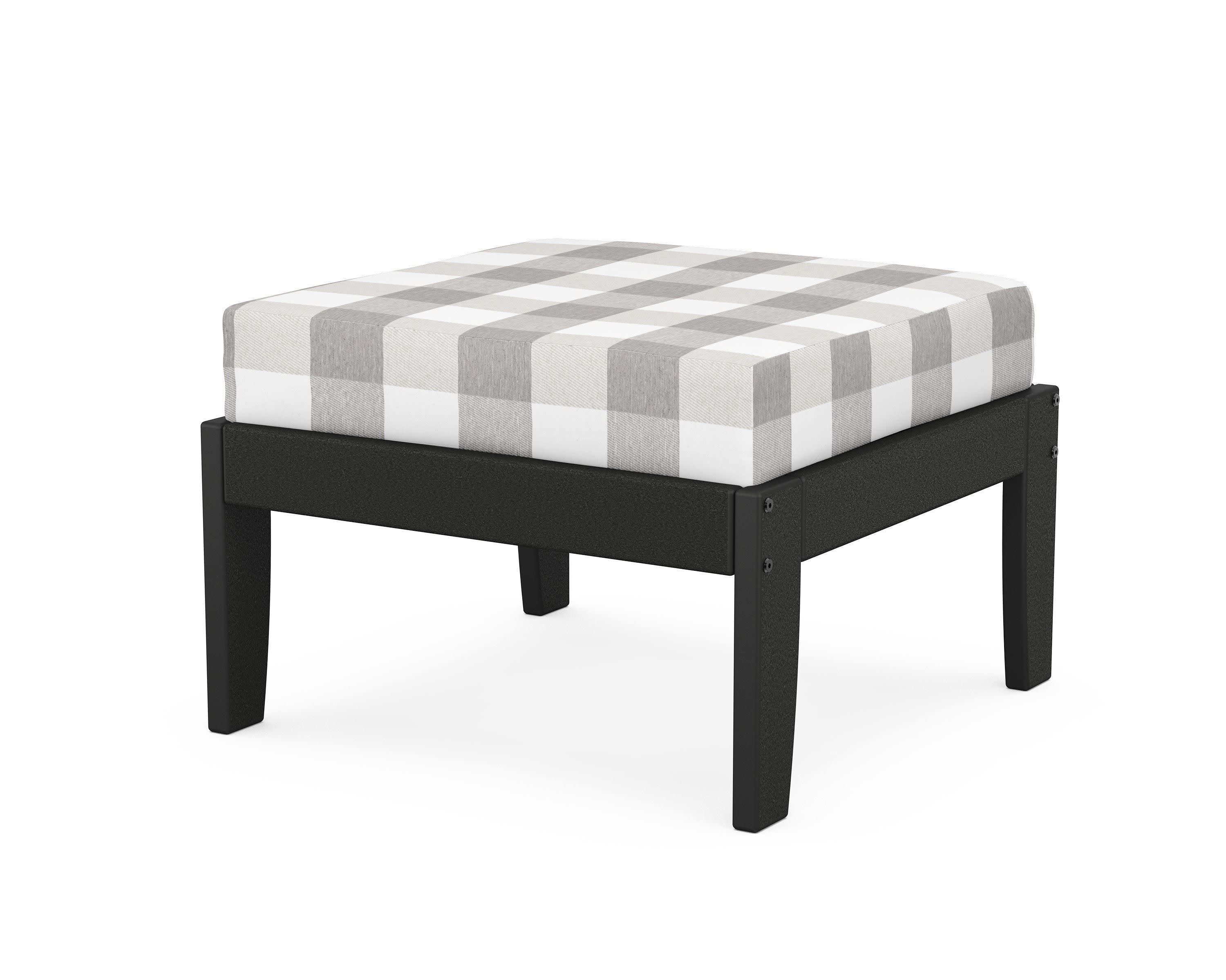 Modular Ottoman - Classic in Black / Buffalo Plaid Grey Mist
