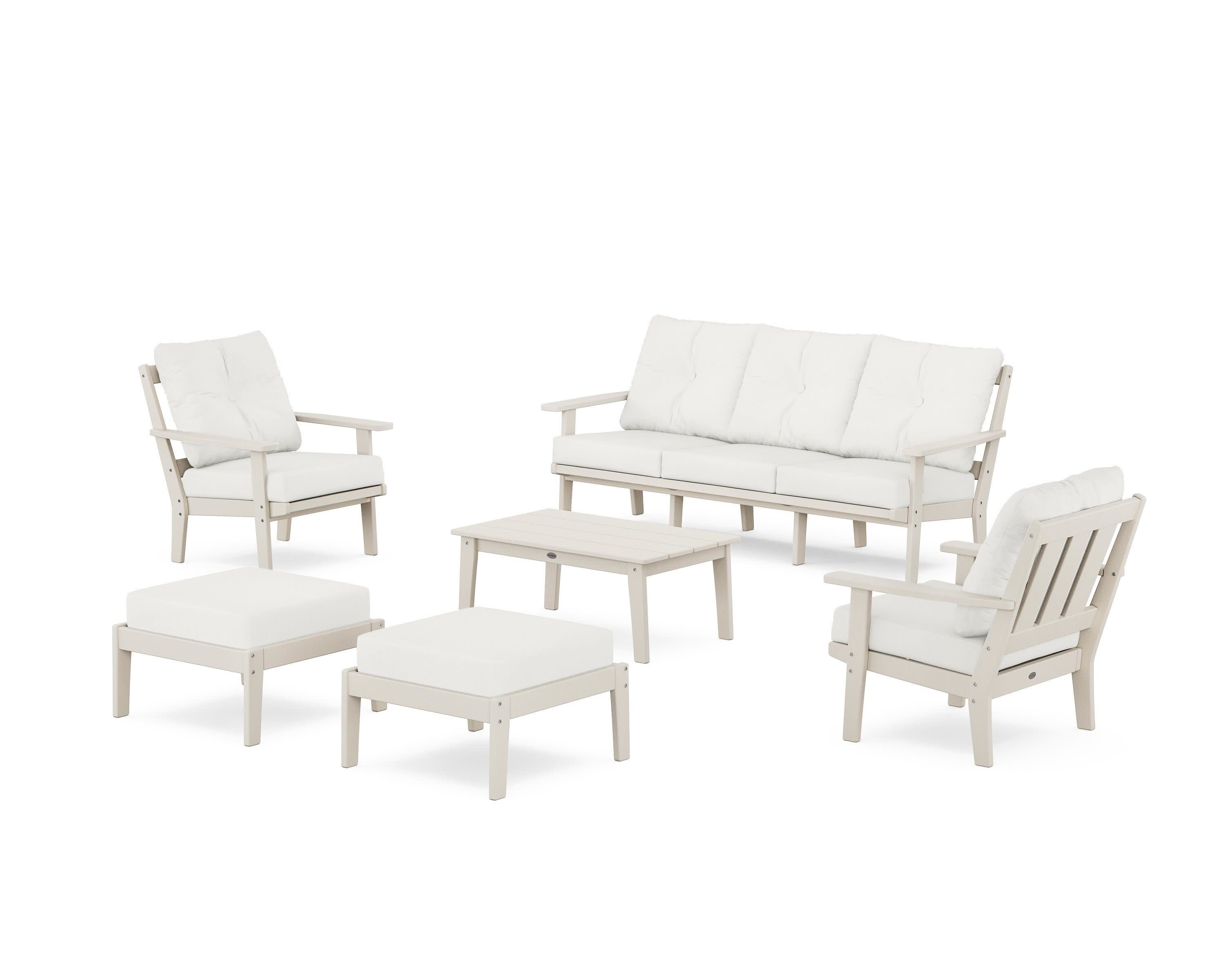 Oxford 6-Piece Lounge Sofa Set in Sand / Natural Linen