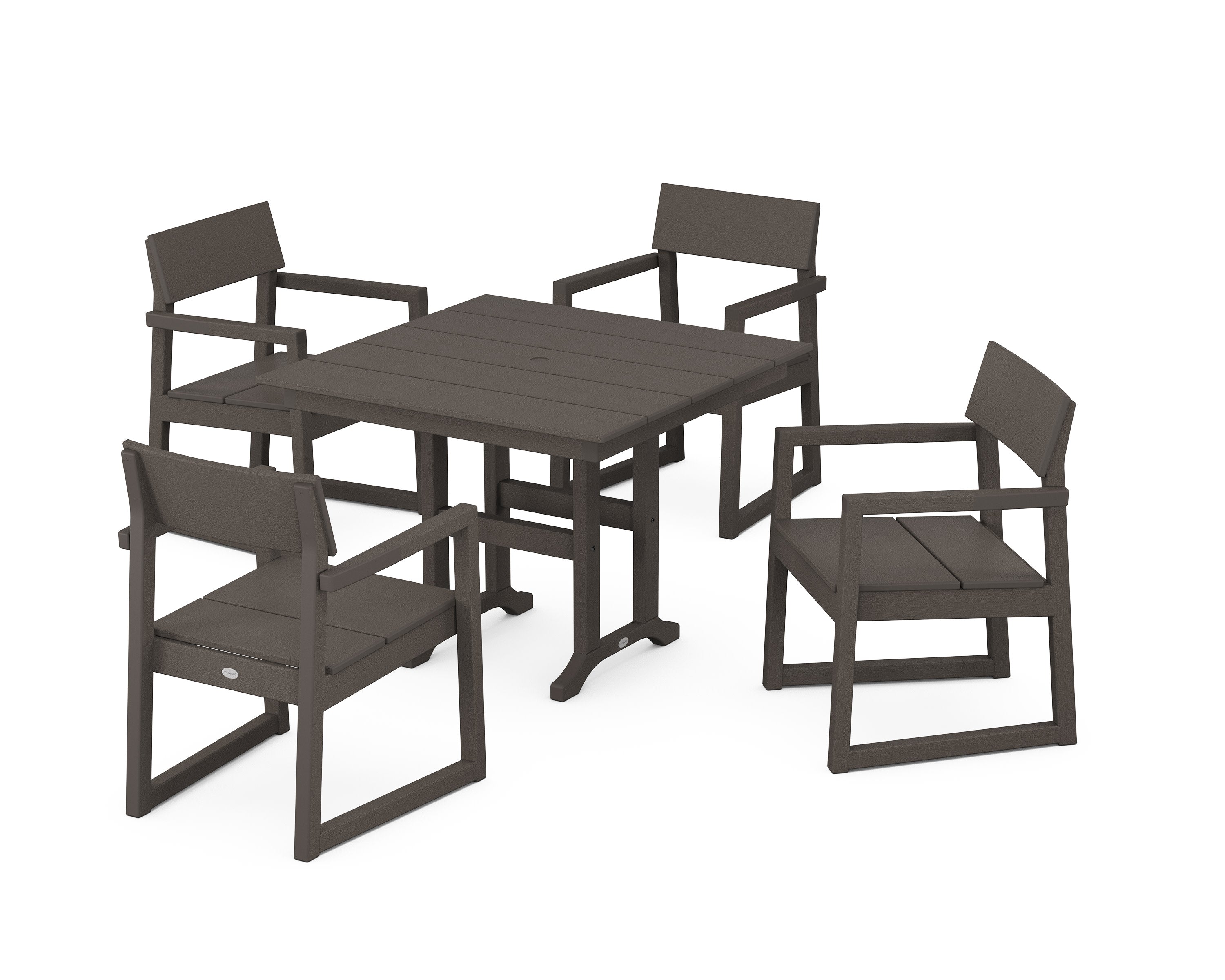 EDGE 5-Piece Farmhouse Dining Set in Vintage Coffee