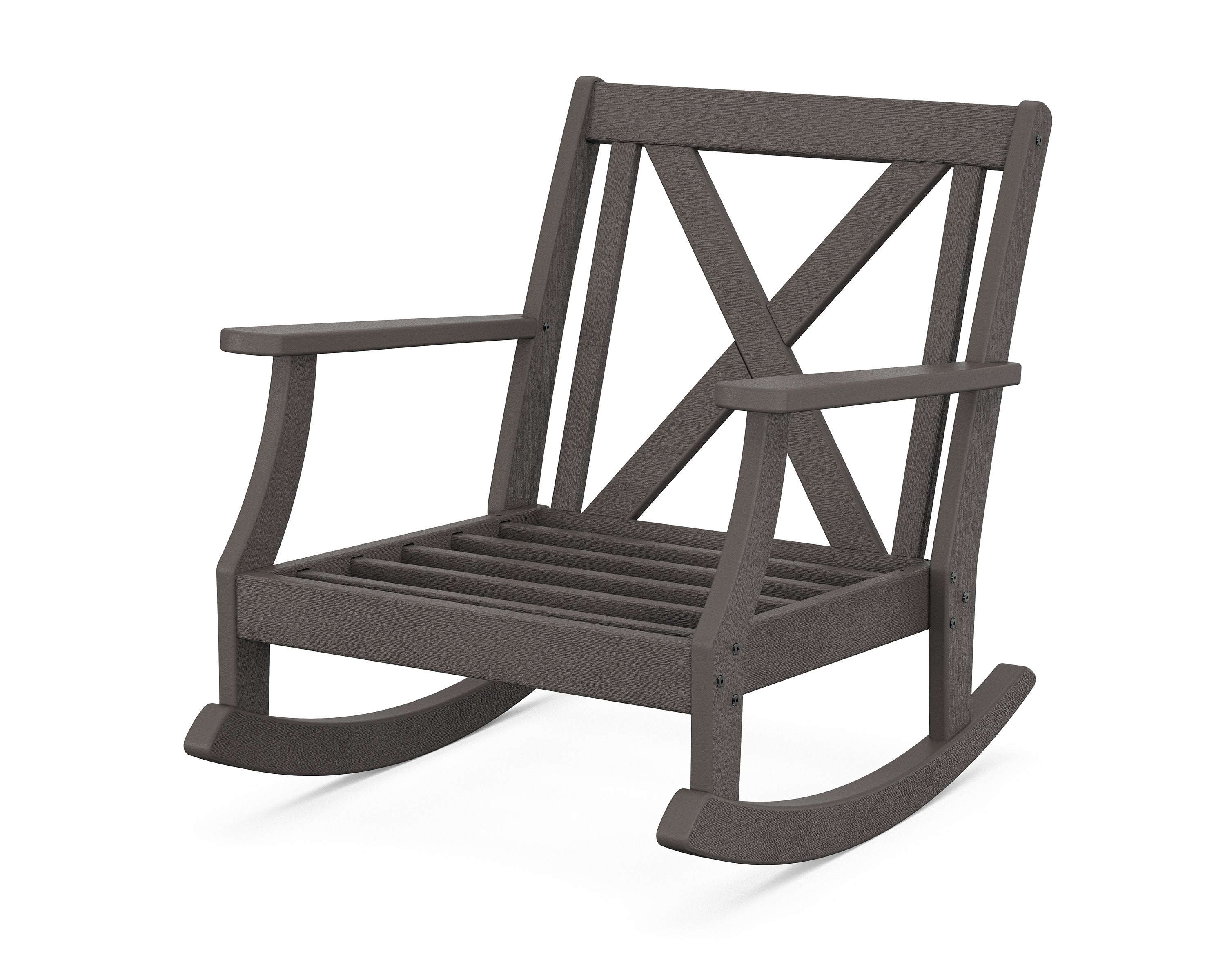 Braxton Deep Seating Rocking Chair Frame in Vintage Coffee