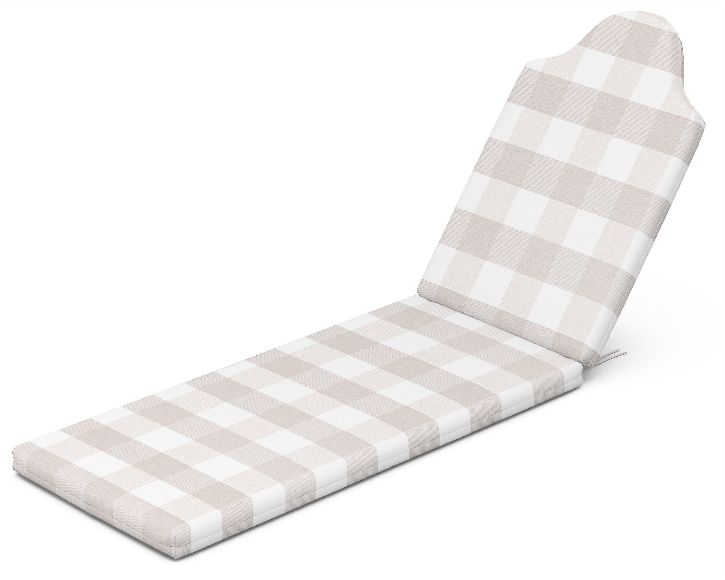 Chaise Cushion in Buffalo Plaid Dune Burlap