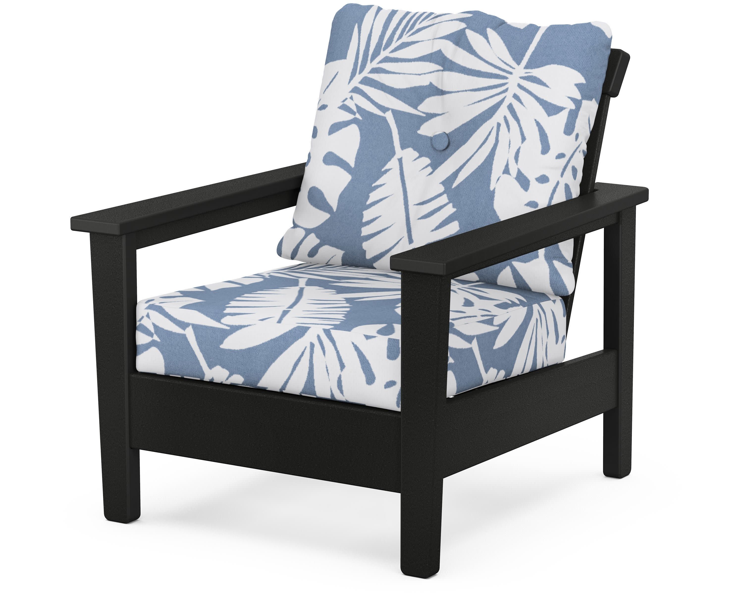Prescott Deep Seating Chair in Black / Leaf Sky Blue