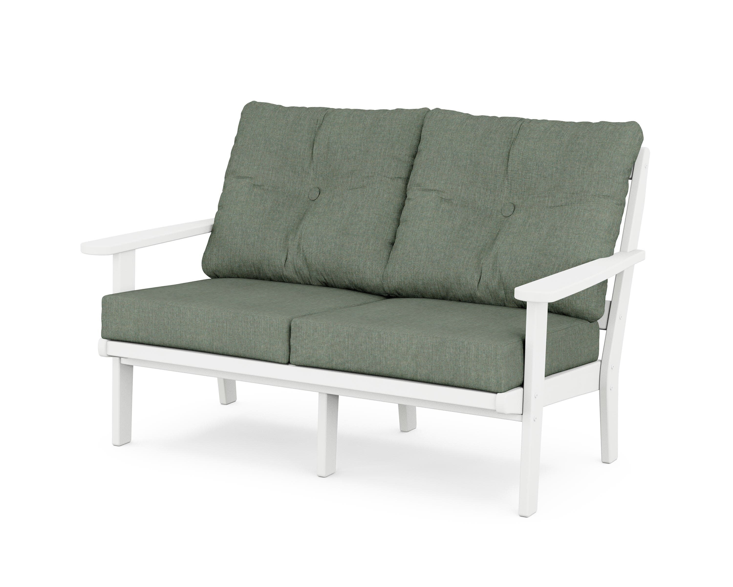 Mission Deep SeatingLoveseat in White / Cast Sage