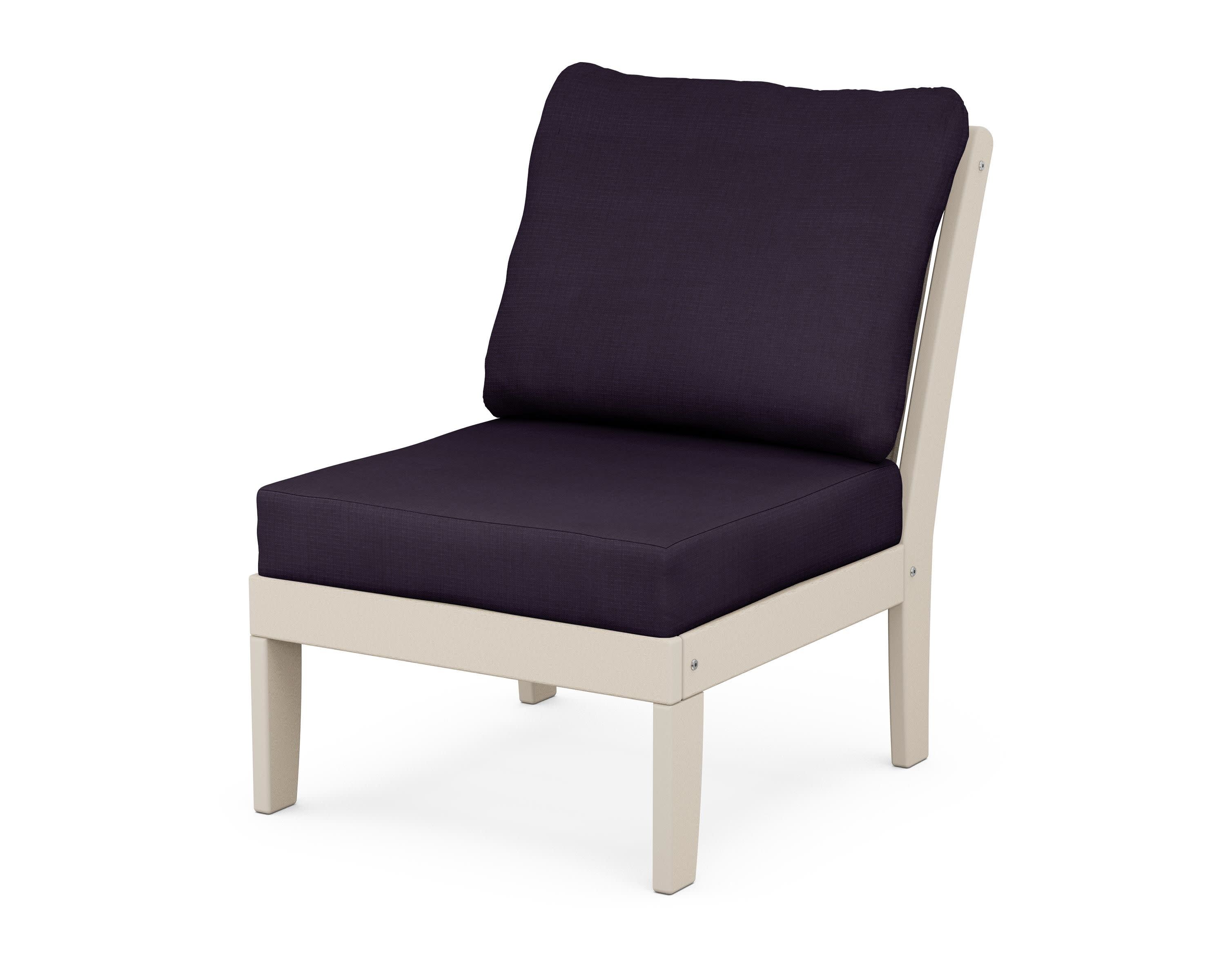 Braxton Modular Armless Chair in Sand / Navy Linen