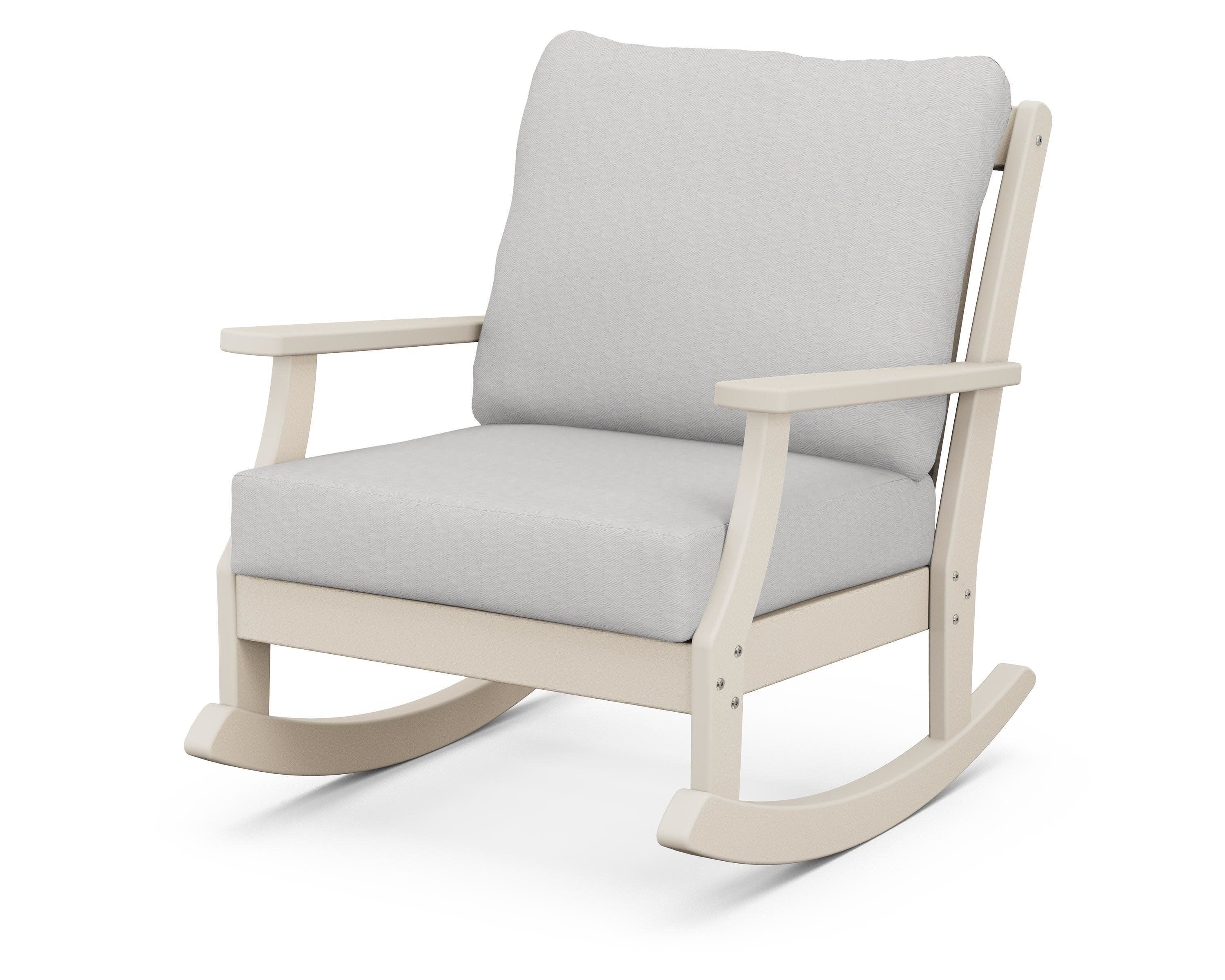 Braxton Deep Seating Rocking Chair in Sand / Diamond in the Rough
