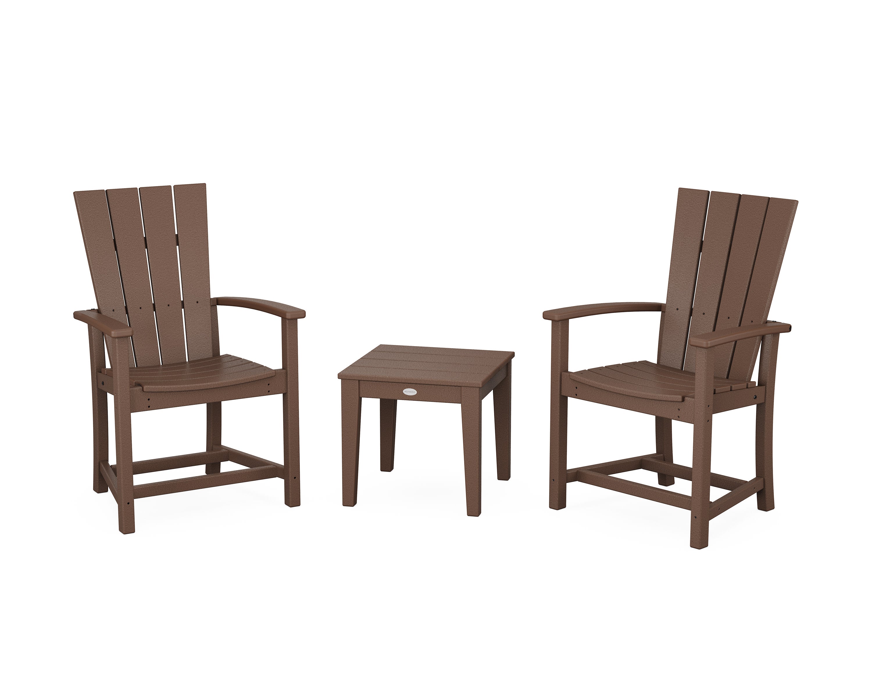 Quattro 3-Piece Upright Adirondack Chair Set in Mahogany