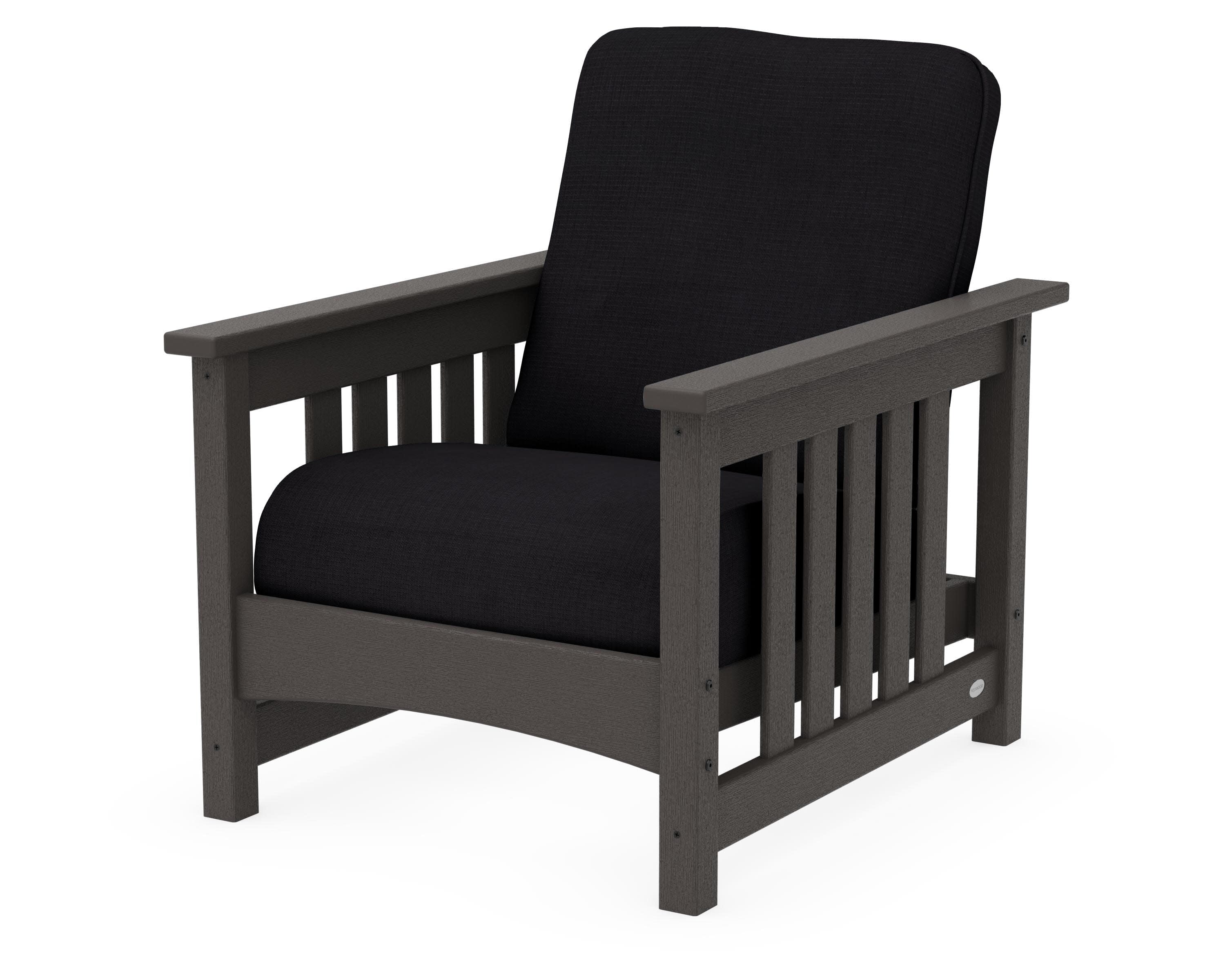 Club Mission Chair in Vintage Coffee / Midnight Linen