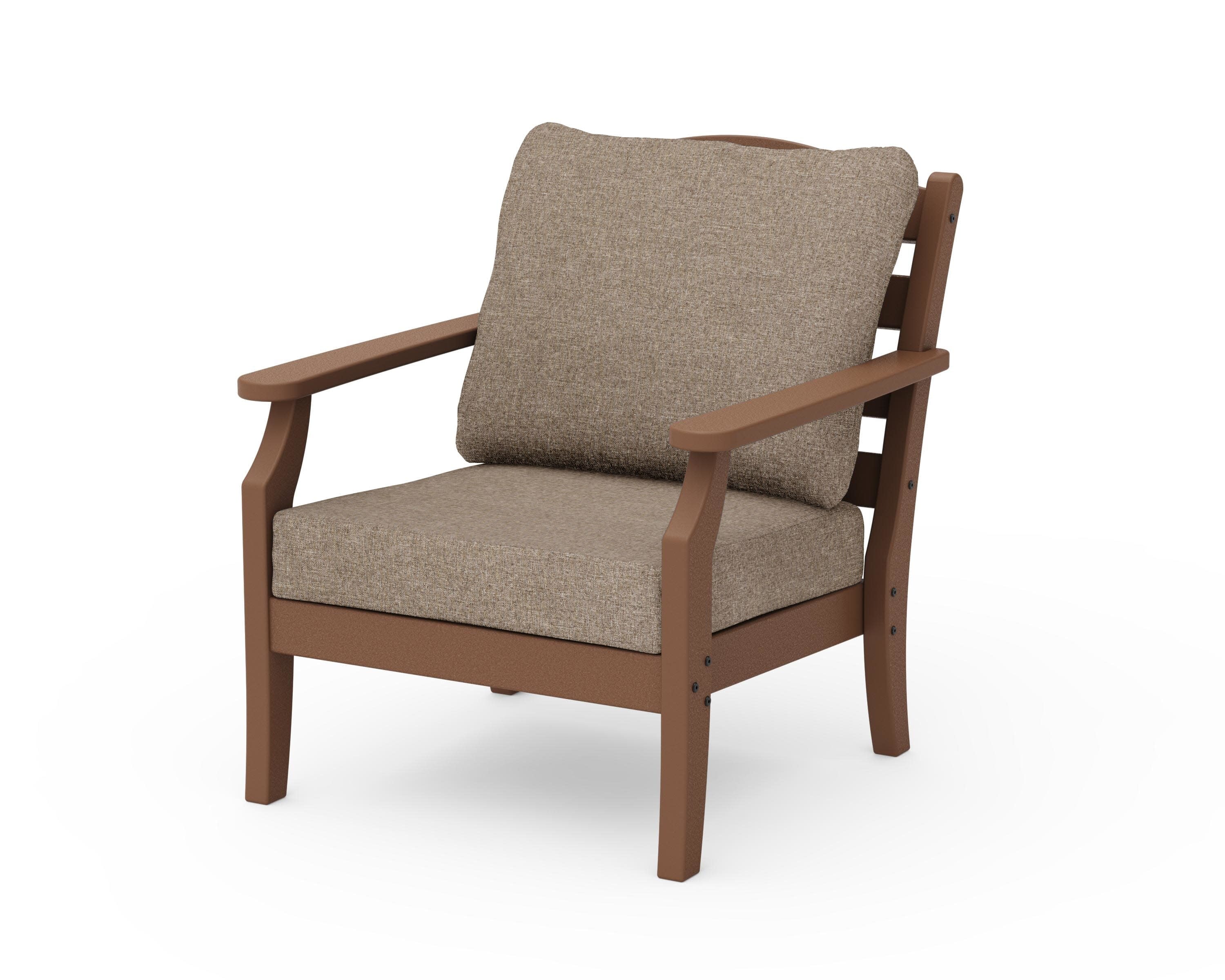 Savannah Deep Seating Chair in Teak / Spiced Burlap