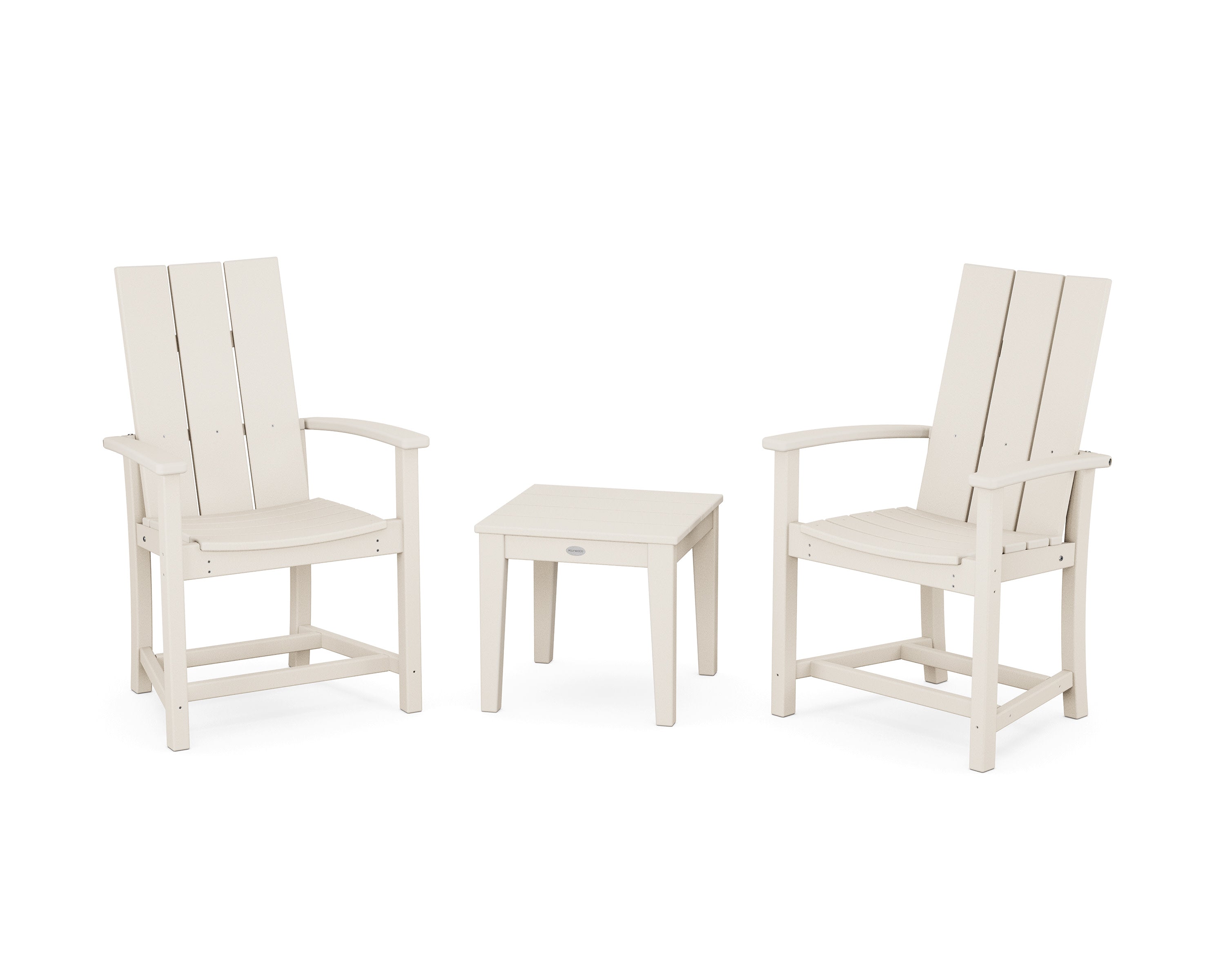 Modern 3-Piece Upright Adirondack Chair Set in Sand