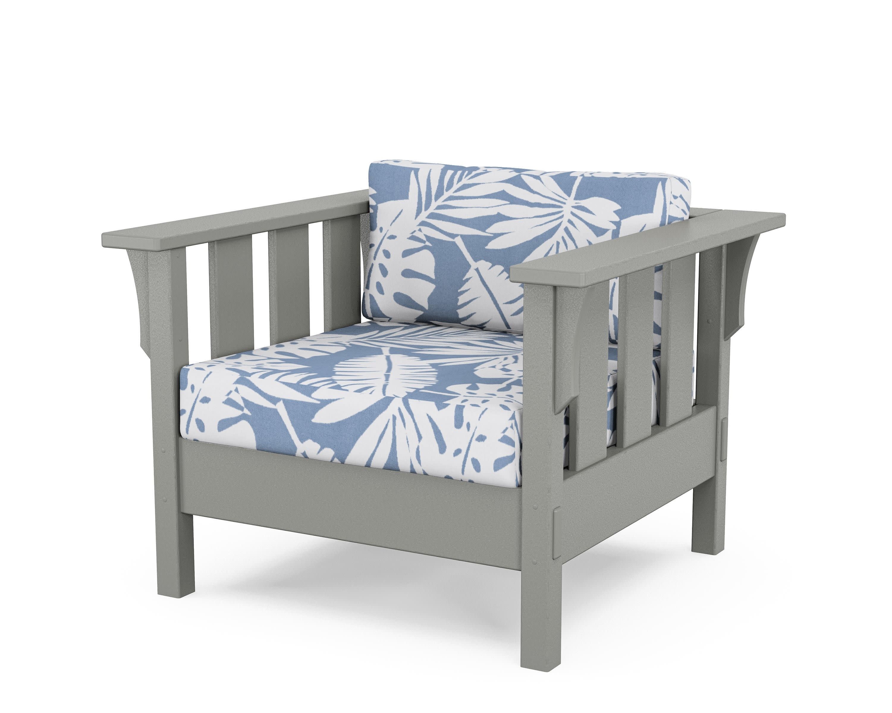 Acadia Deep Seating Chair in Slate Grey / Leaf Sky Blue