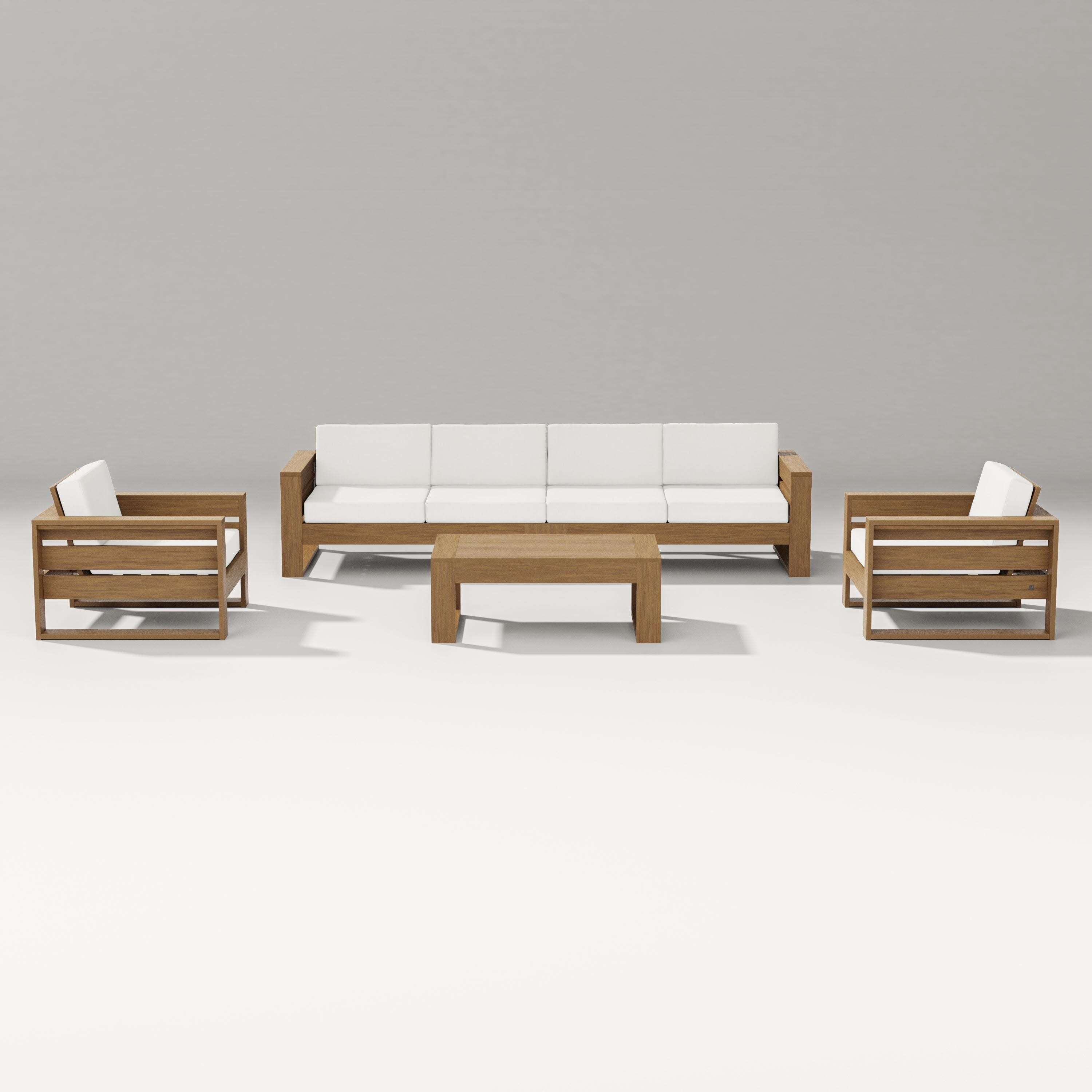 Latitude 5-Piece Lounge Sofa Set in Natural / Natural Linen
