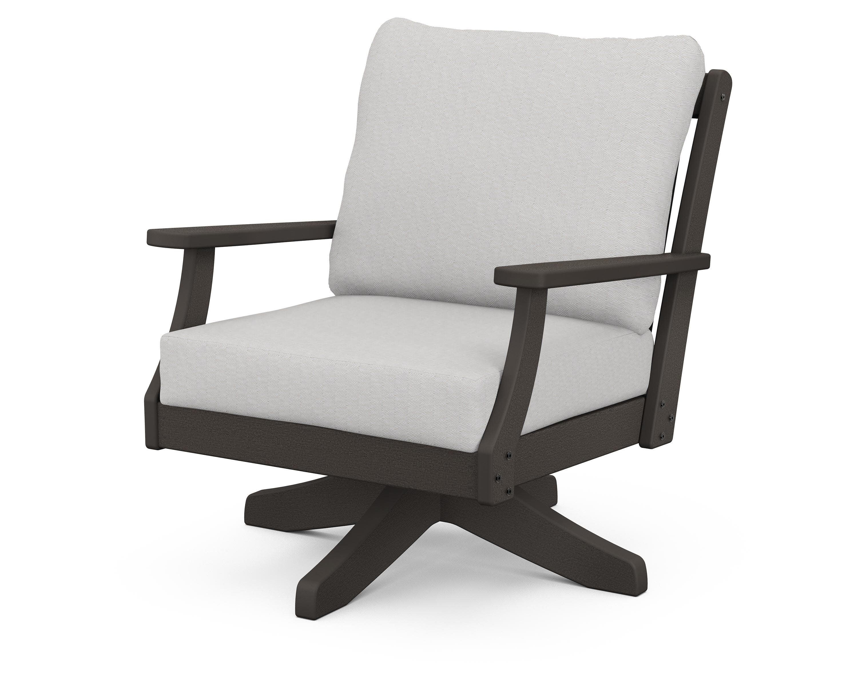 Braxton Deep Seating Swivel Chair in Vintage Coffee / Diamond in the Rough