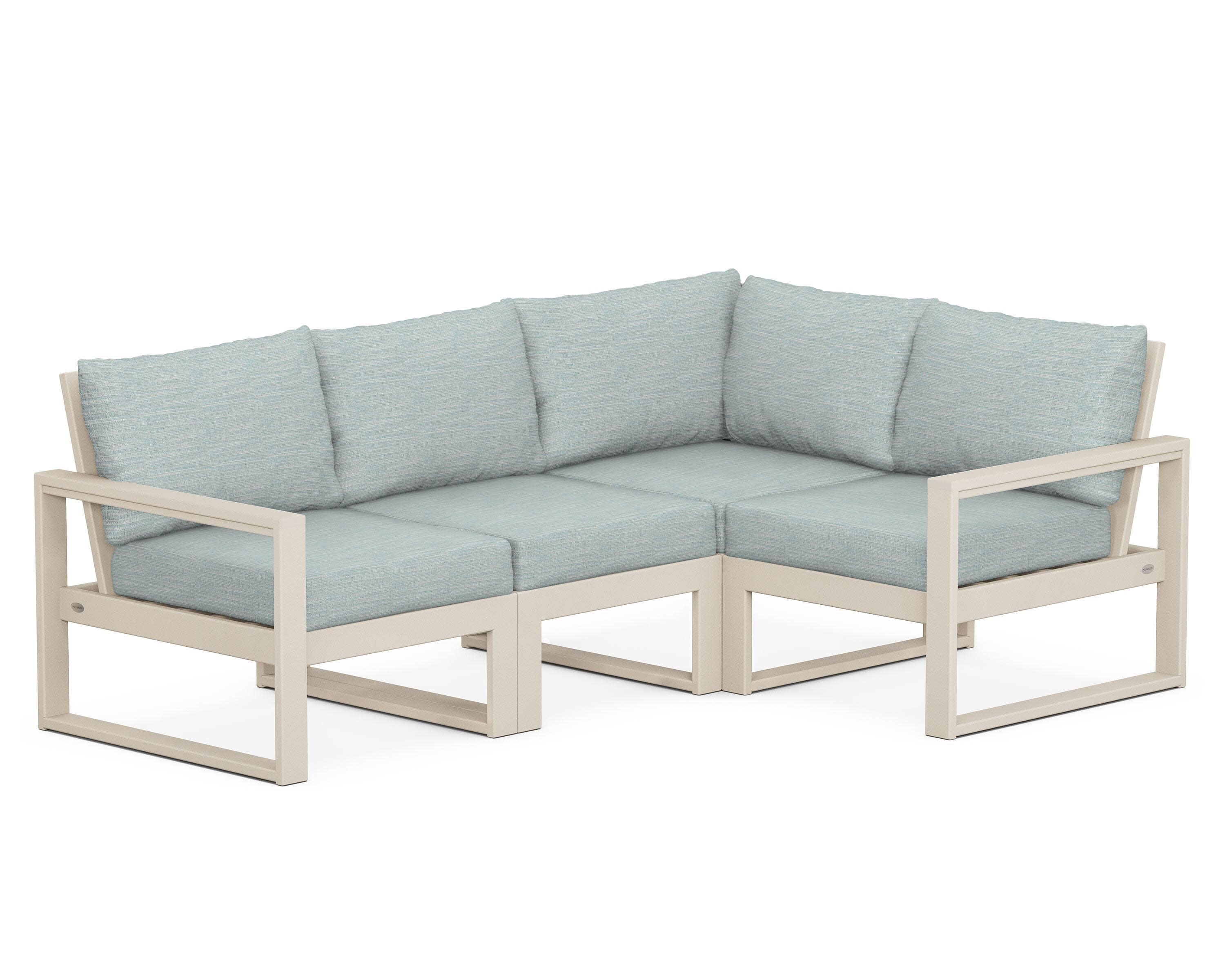 EDGE 4-Piece Modular Deep Seating Set in Sand / Soothe Mist