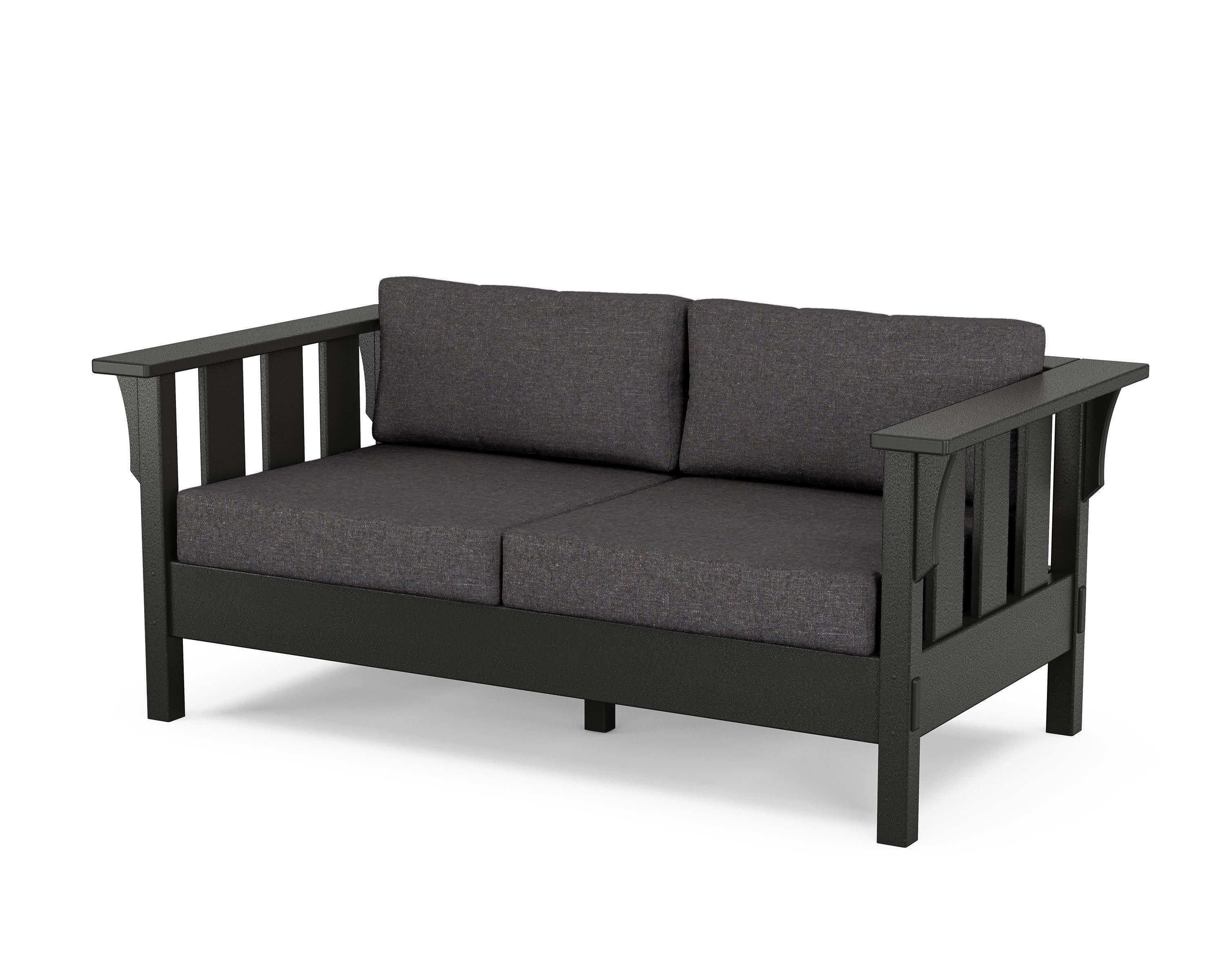 Acadia Deep Seating Loveseat in Black / Ash Charcoal
