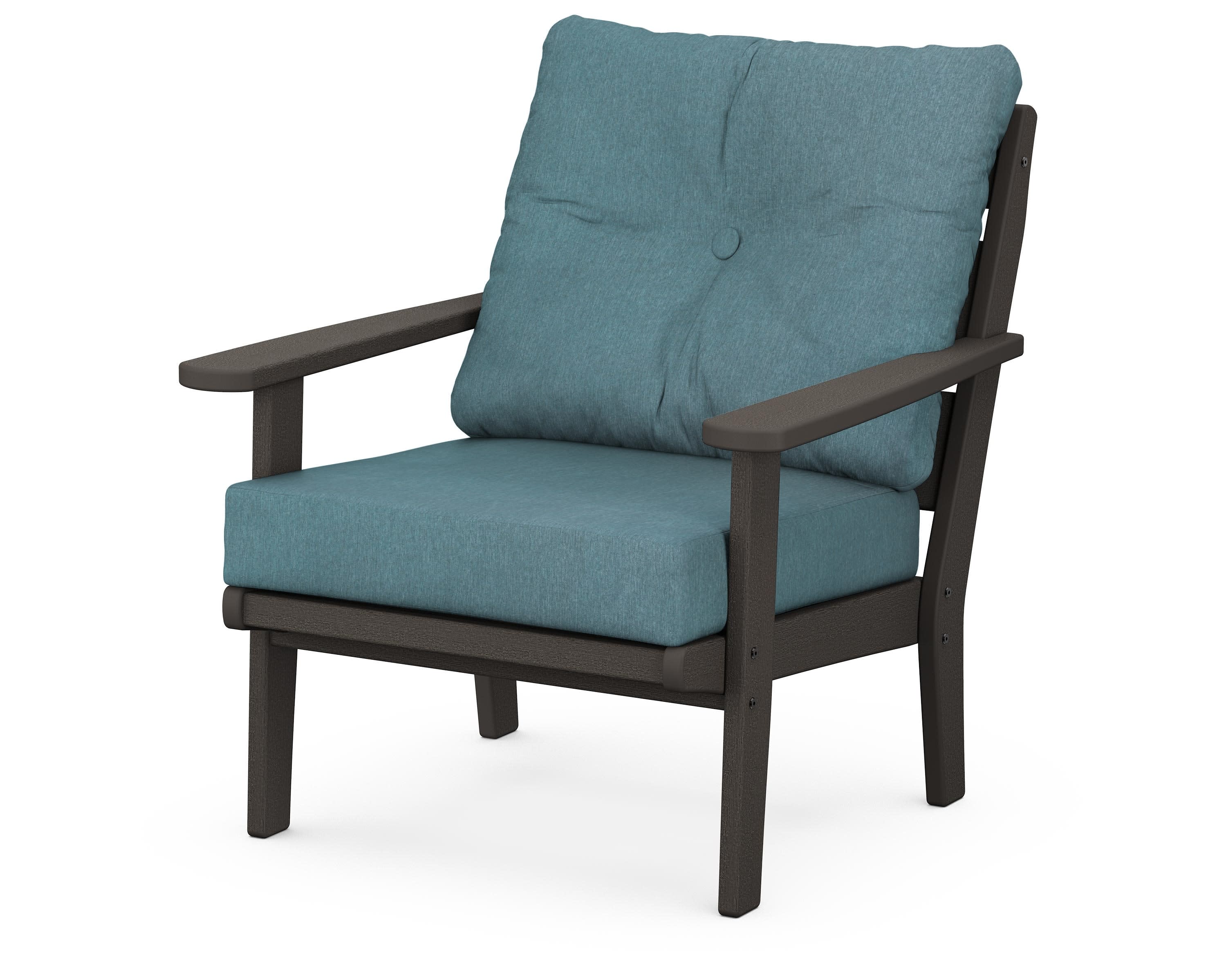 Lakeside Deep Seating Chair in Vintage Coffee / Ocean Teal