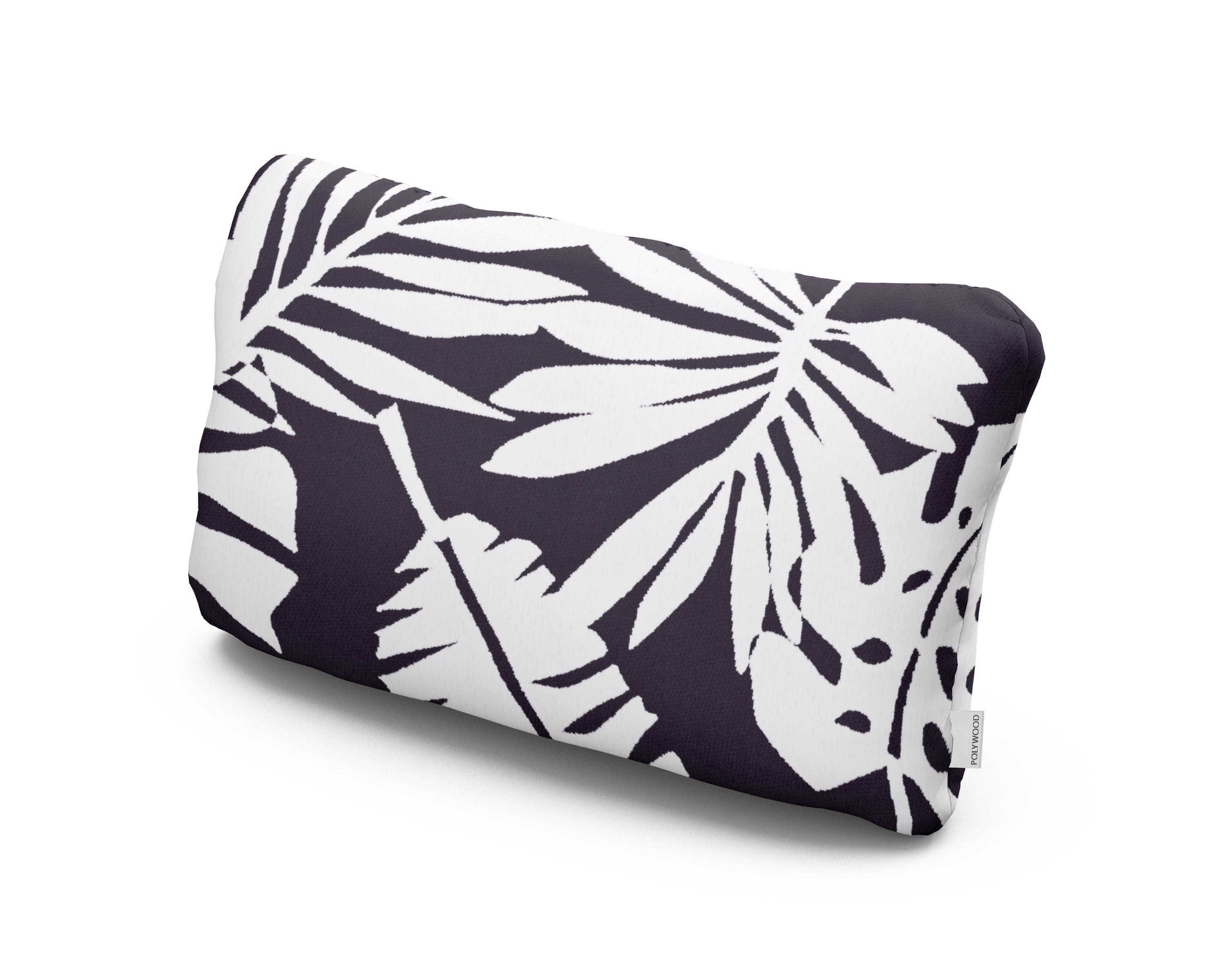 Outdoor Lumbar Pillow in Leaf Navy