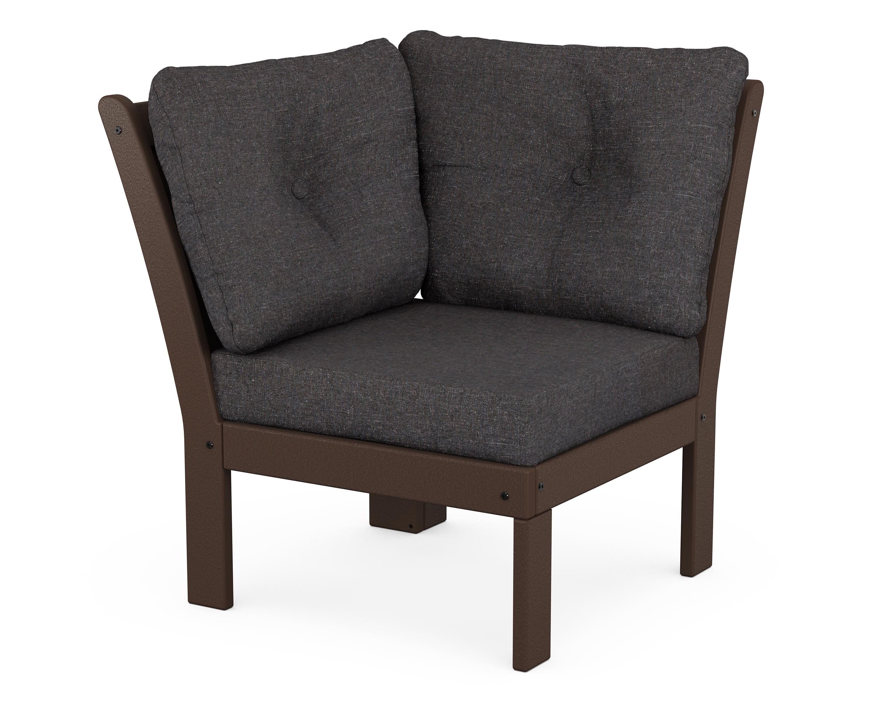 Vineyard Modular Corner Chair in Mahogany / Ash Charcoal