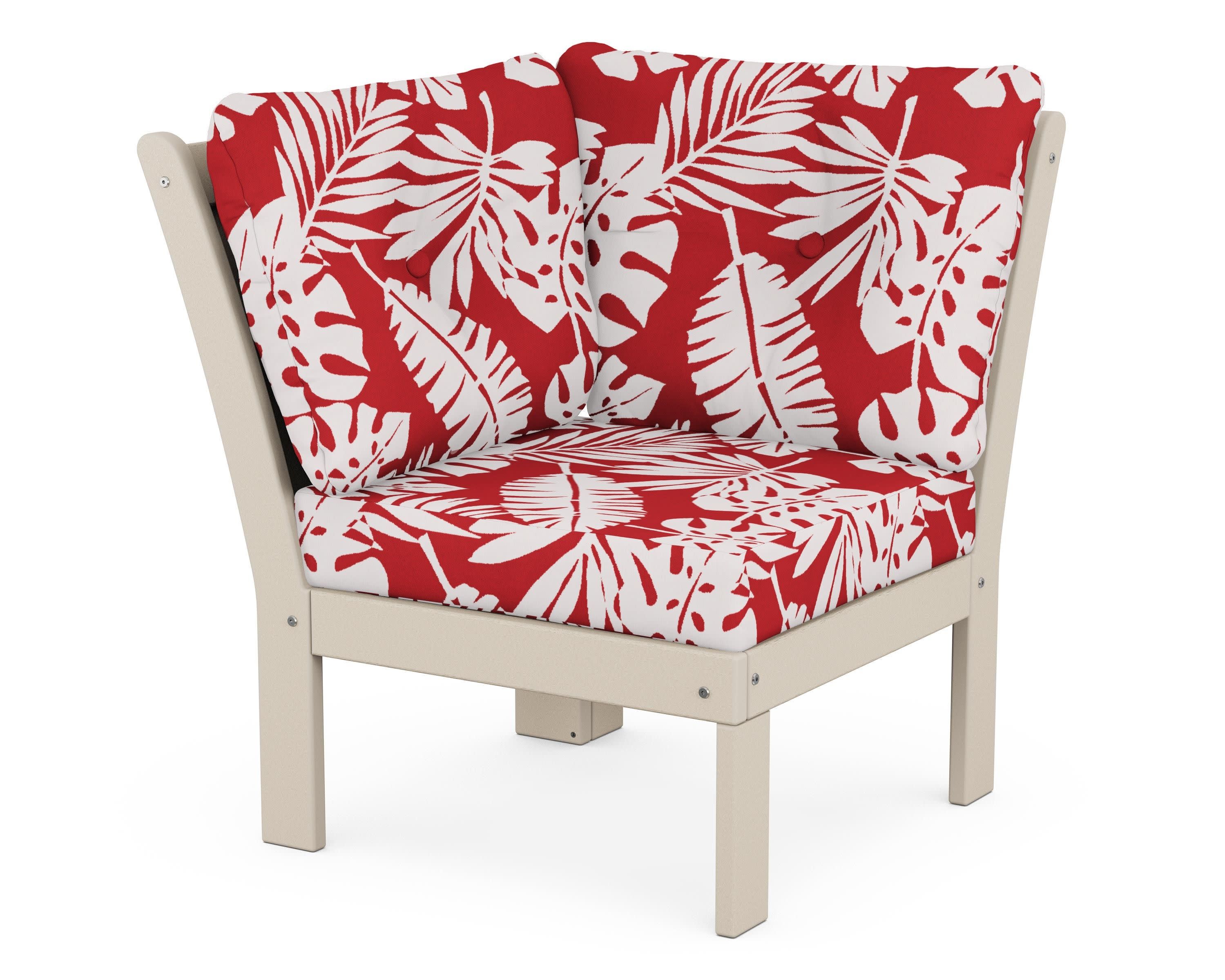 Vineyard Modular Corner Chair in Sand / Leaf Crimson