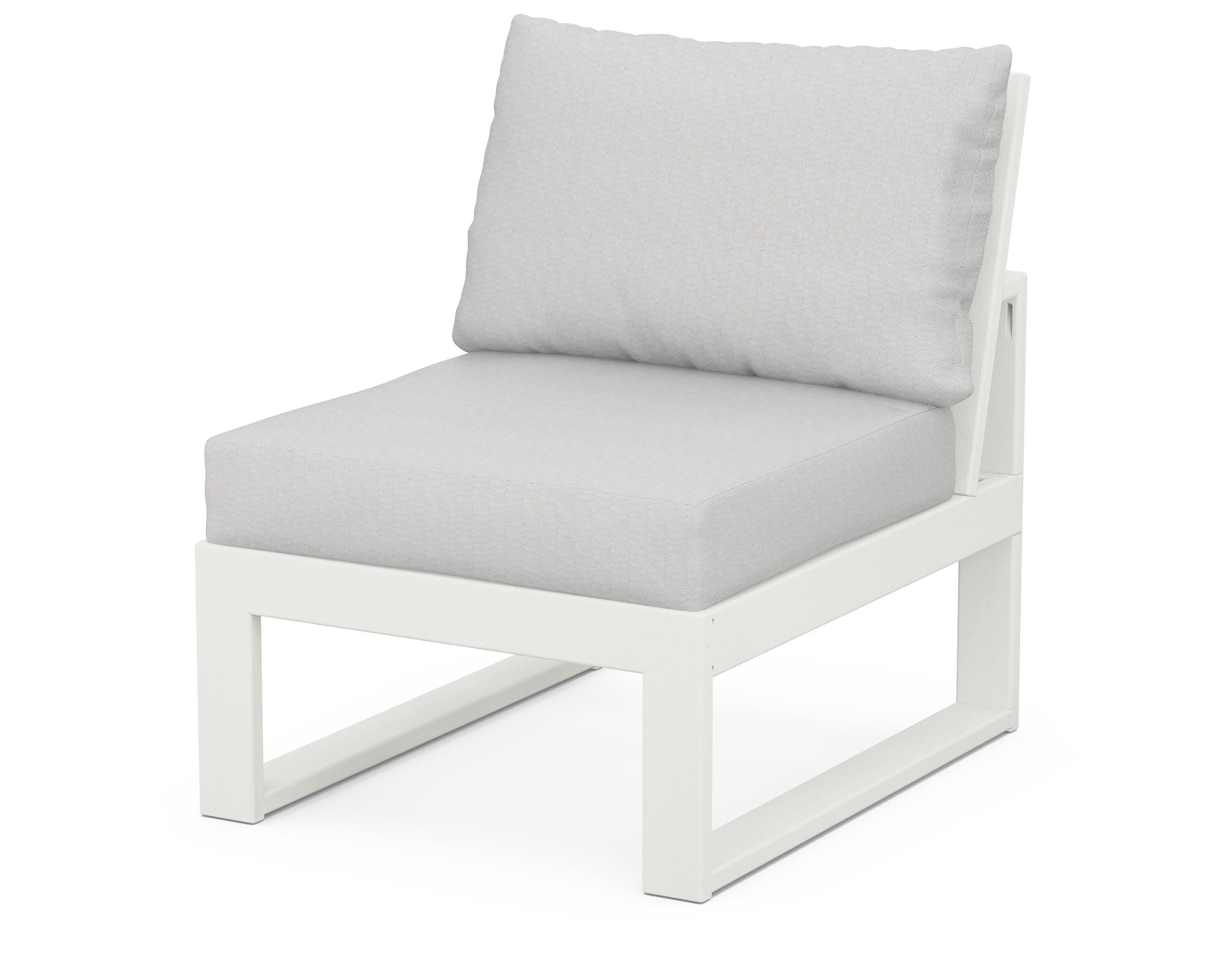 Modular Armless Chair in Vintage White / Diamond in the Rough