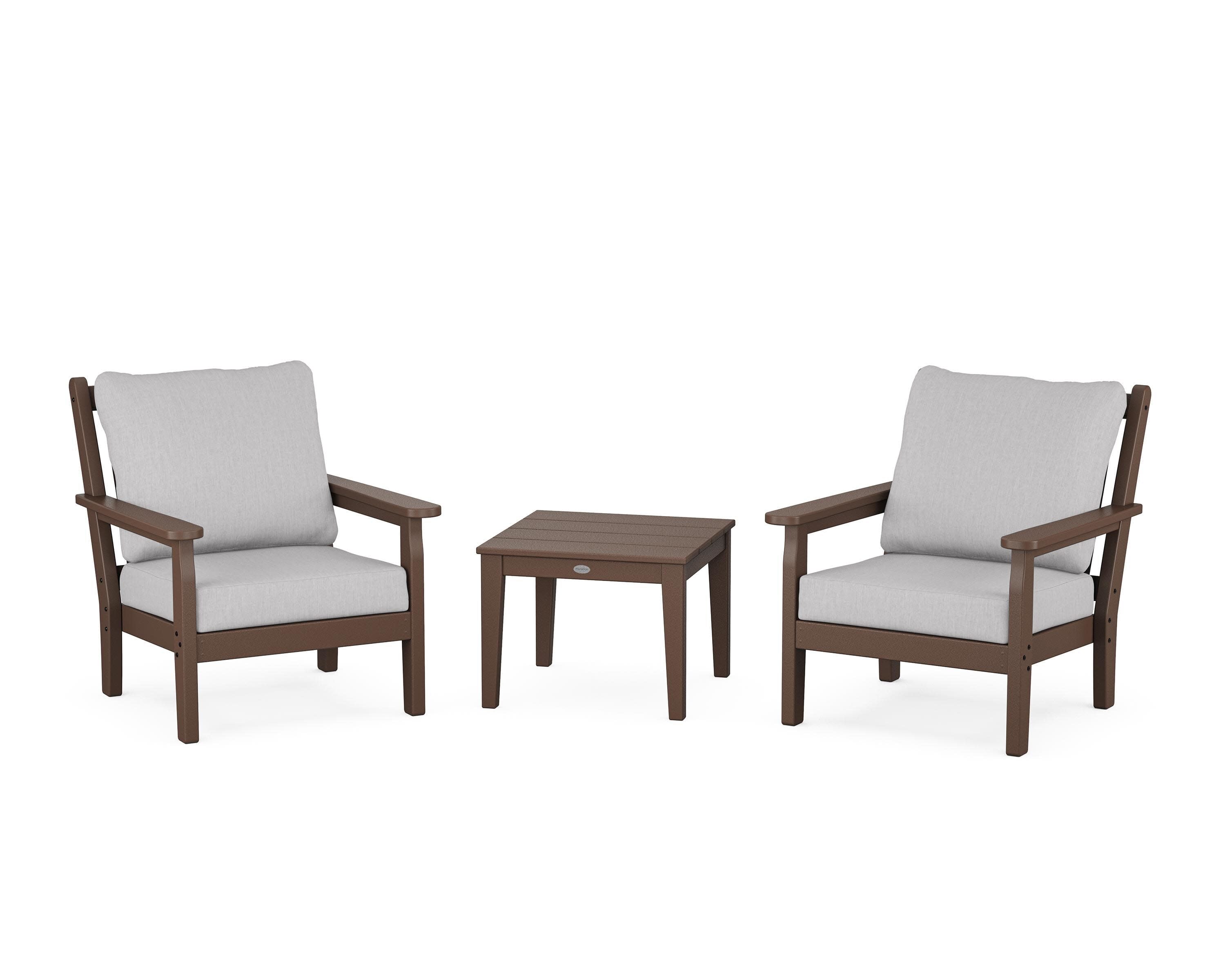 Chippendale 3-Piece Deep Seating Set in Mahogany / Granite