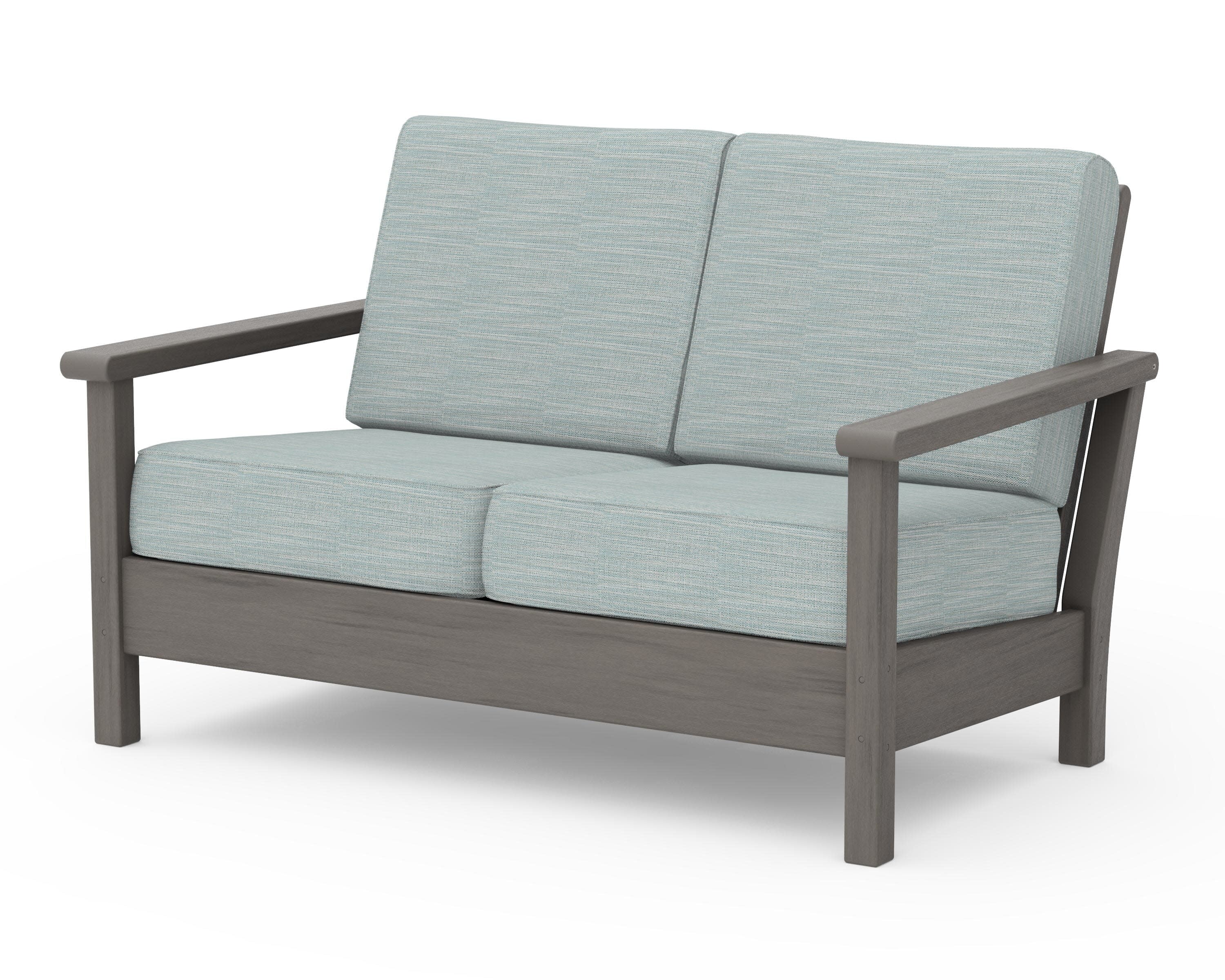 Harbour Deep Seating Loveseat in Driftwood / Soothe Mist