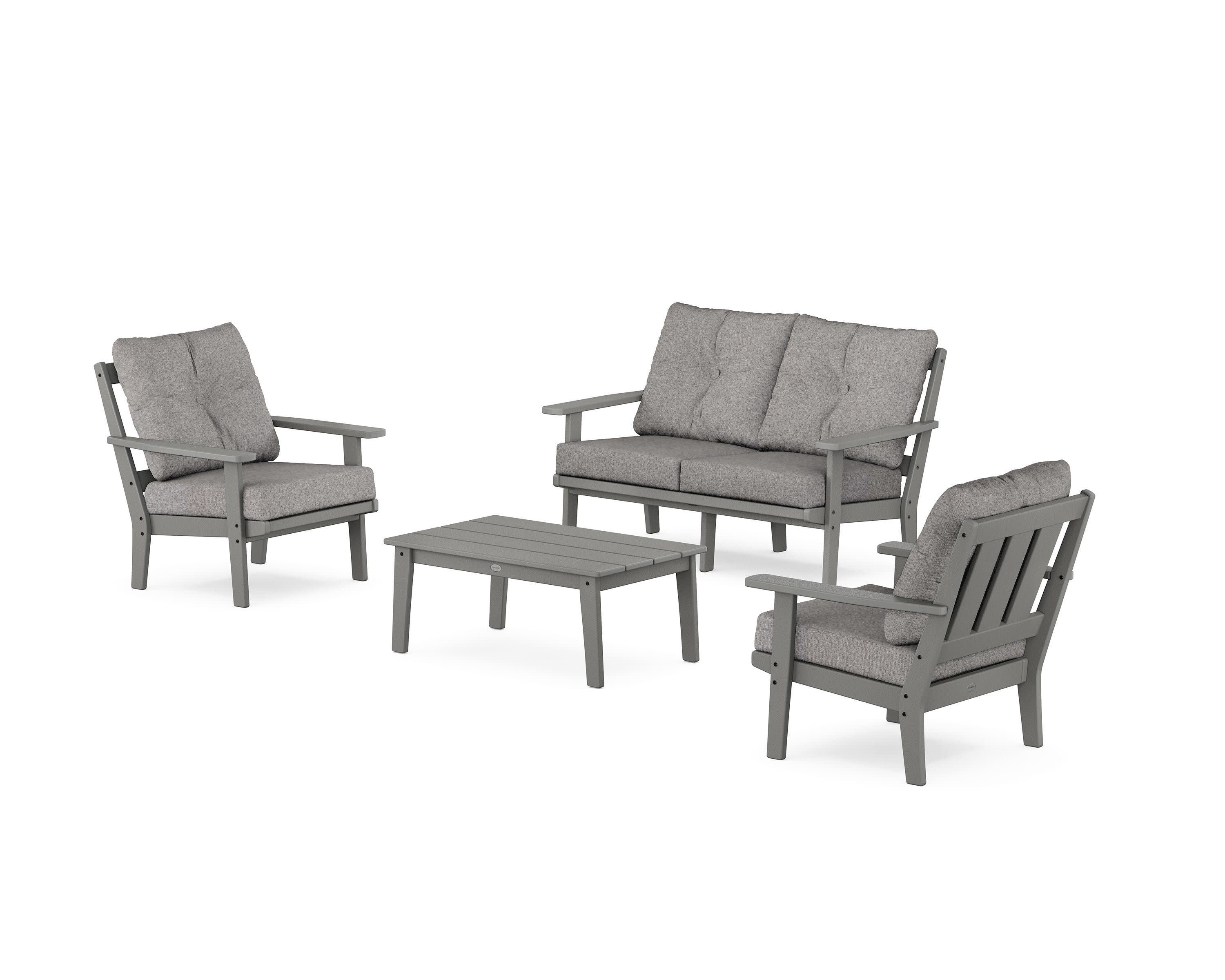Oxford 4-Piece Deep Seating Set with Loveseat in Slate Grey / Grey Mist