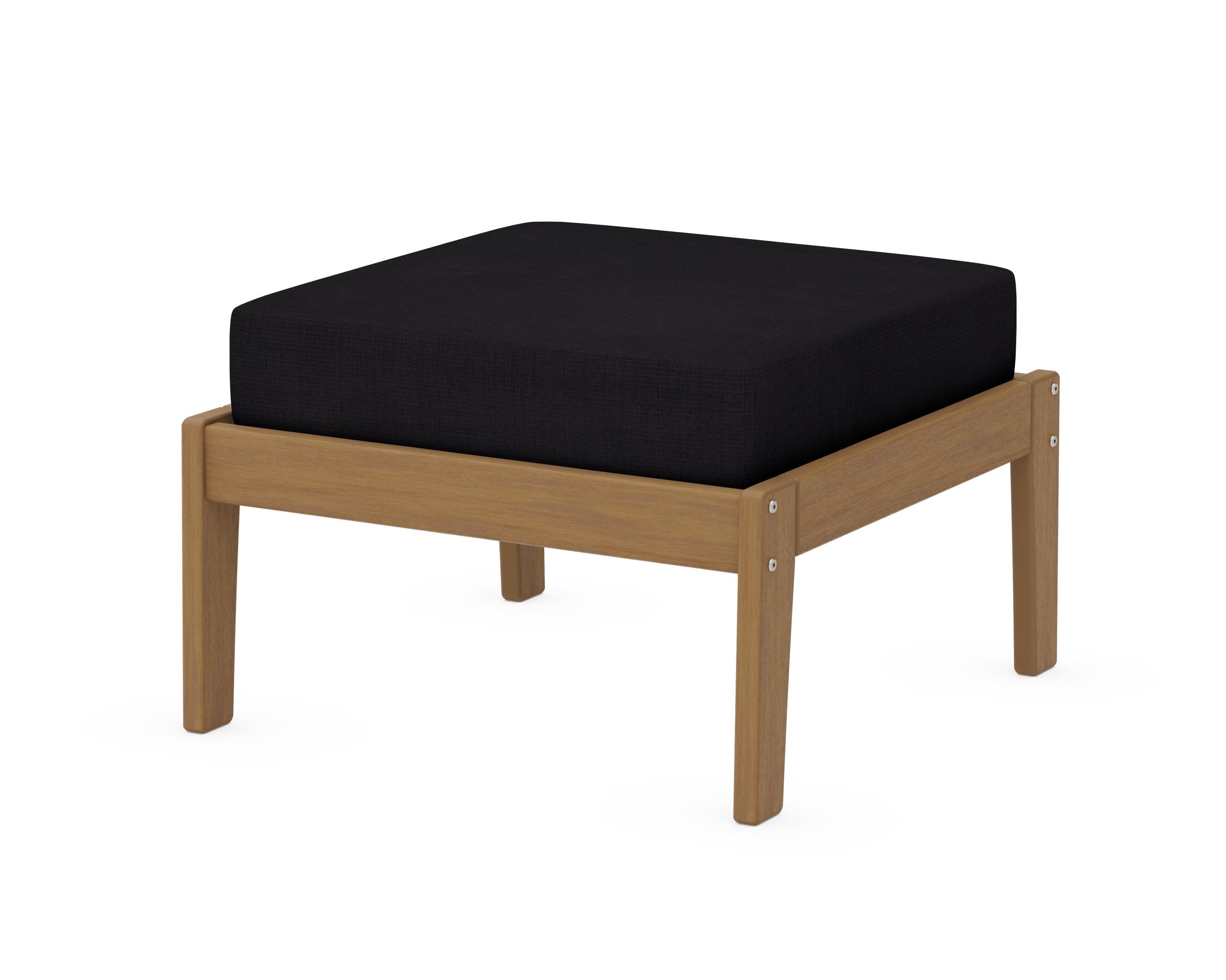 Deep Seating Ottoman in Natural / Midnight Linen