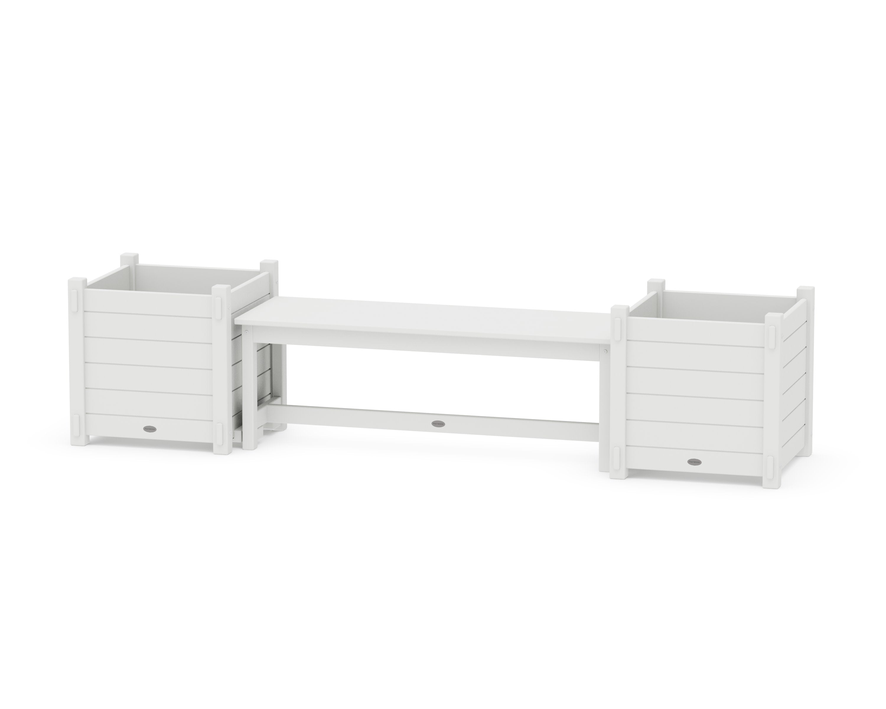 48" Nautical Straight Planter Bench Set - Large in White