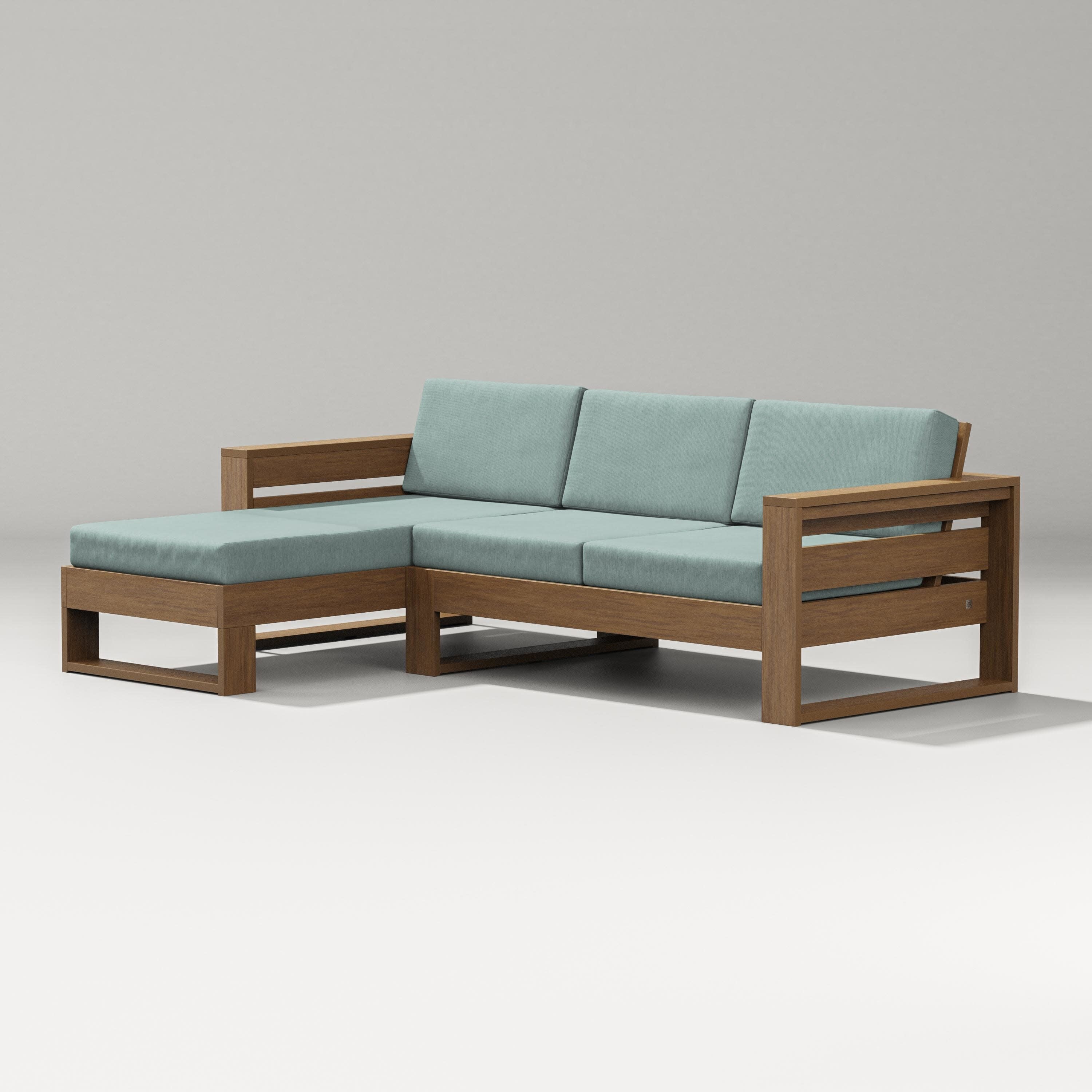 Latitude Left Chaise Sectional in Natural / Glacier Spa