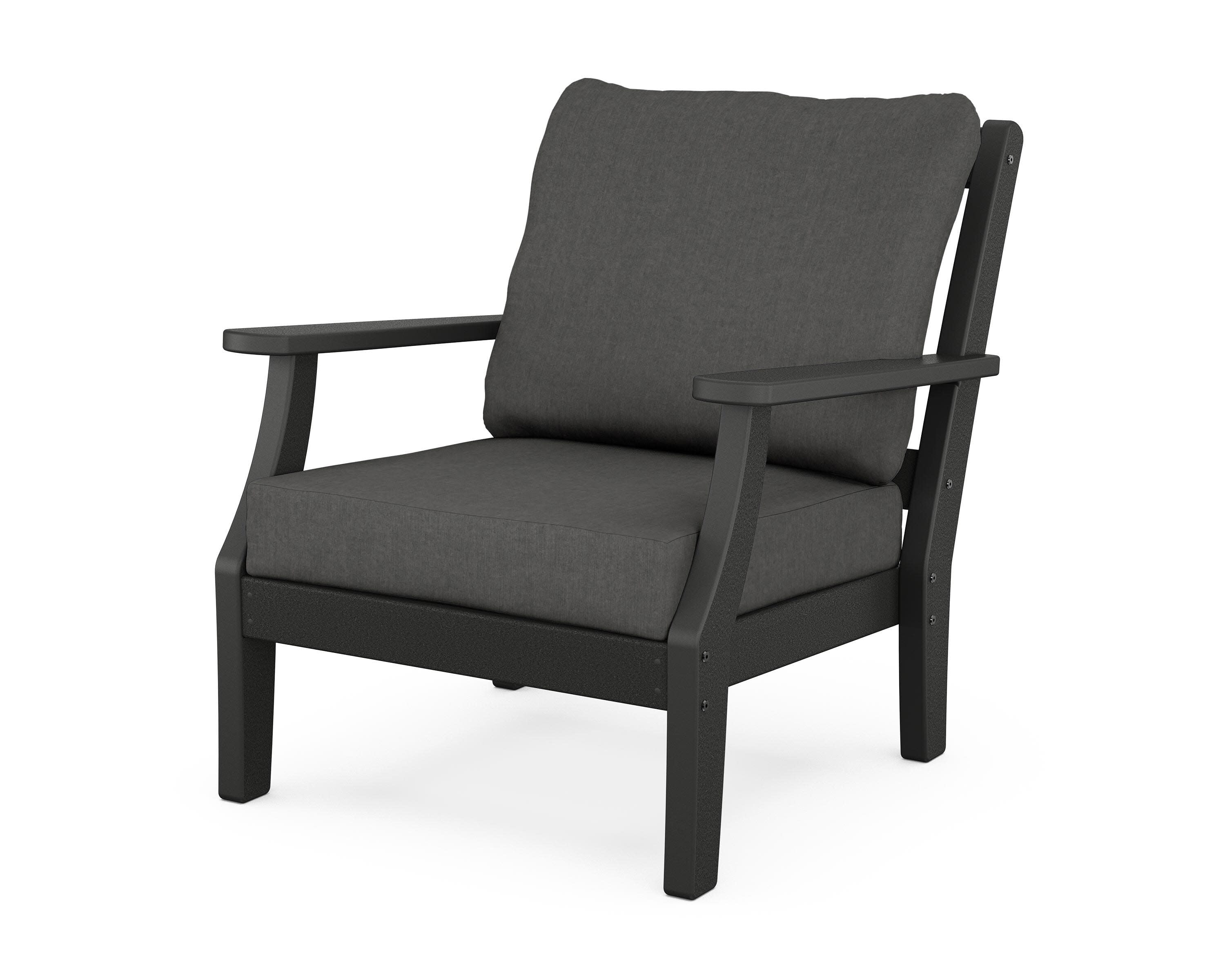 Chinoiserie Deep Seating Chair in Black / Spectrum Carbon