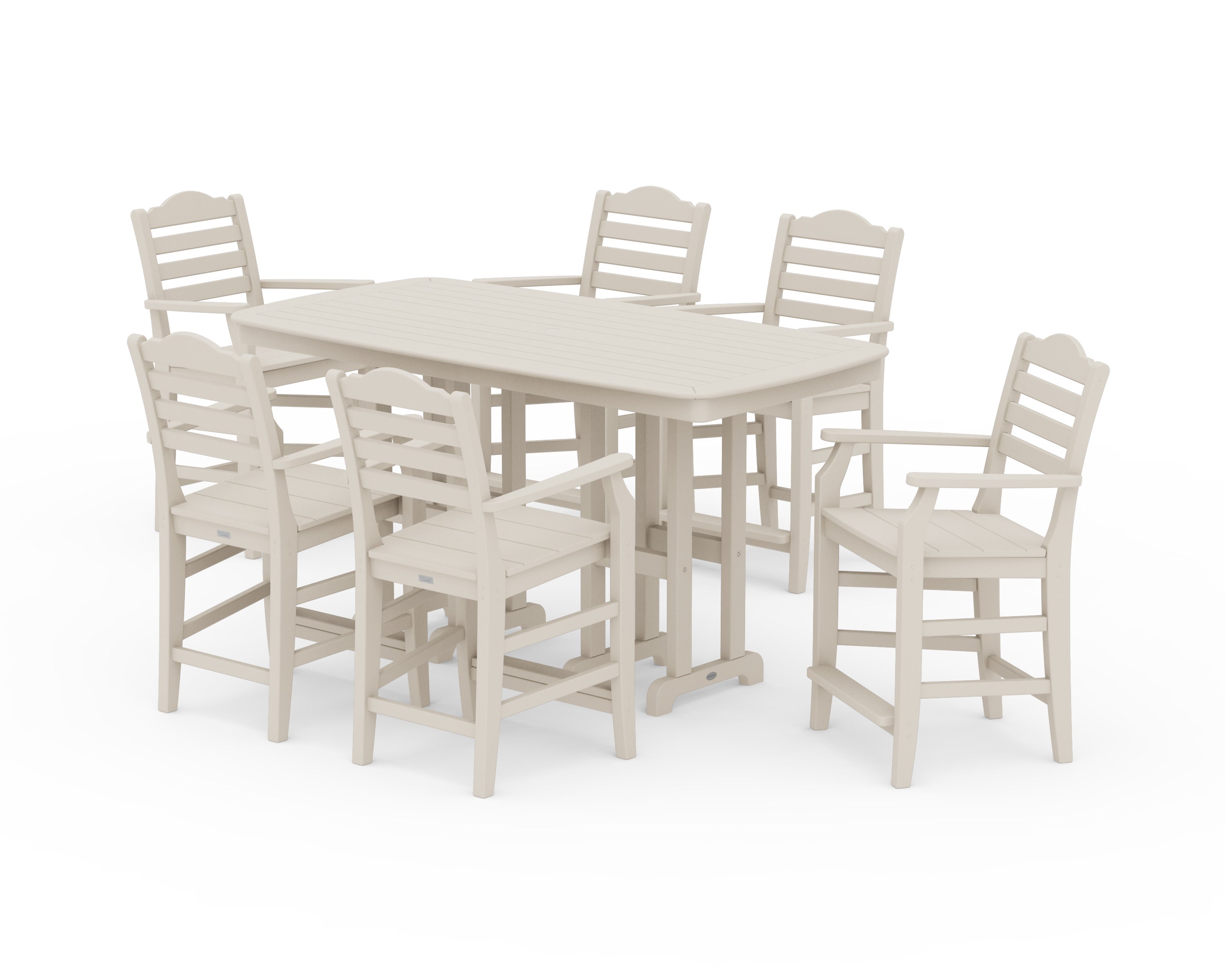 Savannah Arm Chair 7-Piece Counter Set in Sand