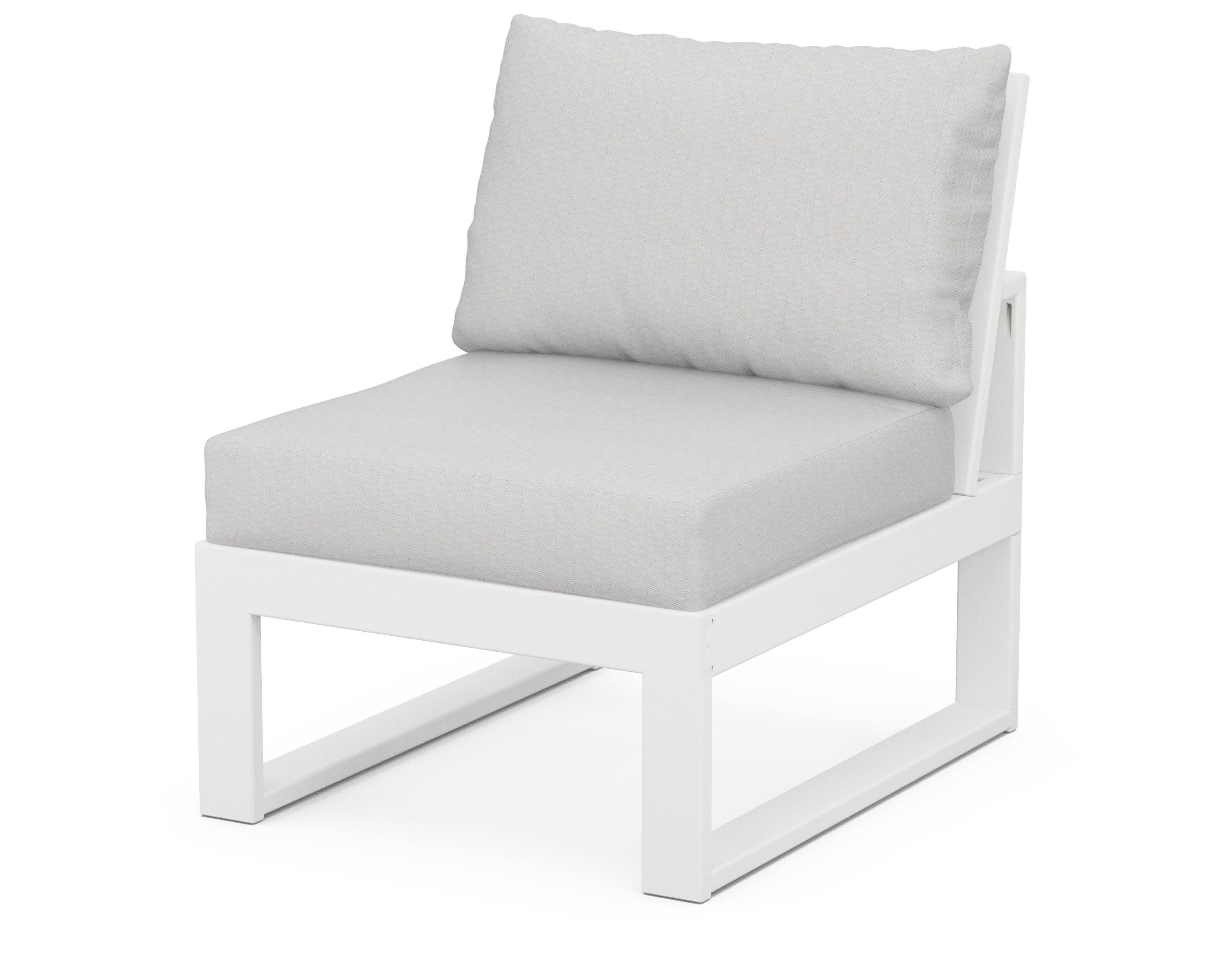 Modular Armless Chair in White / Diamond in the Rough