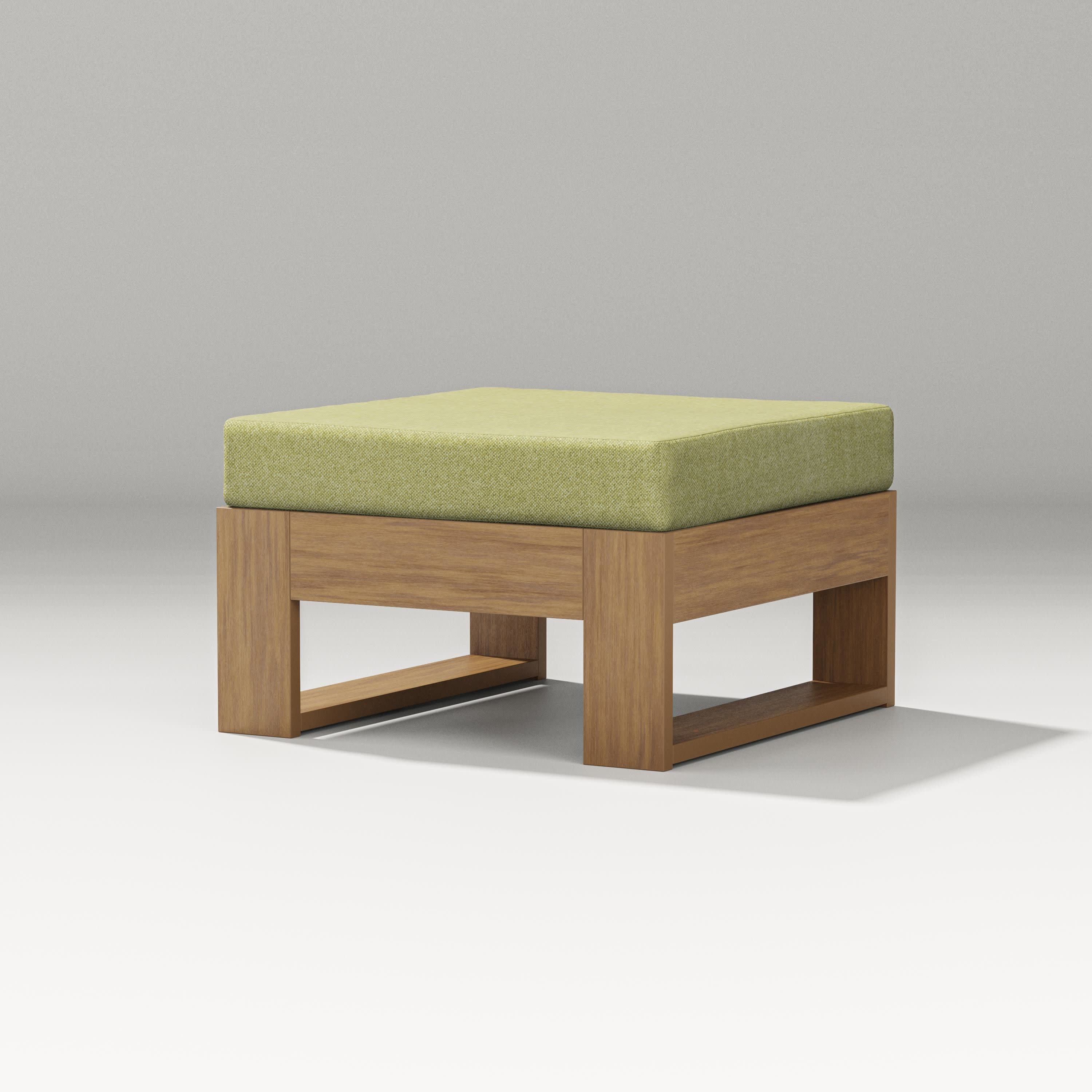 Latitude Lounge Ottoman in Natural / Chartreuse Boucle