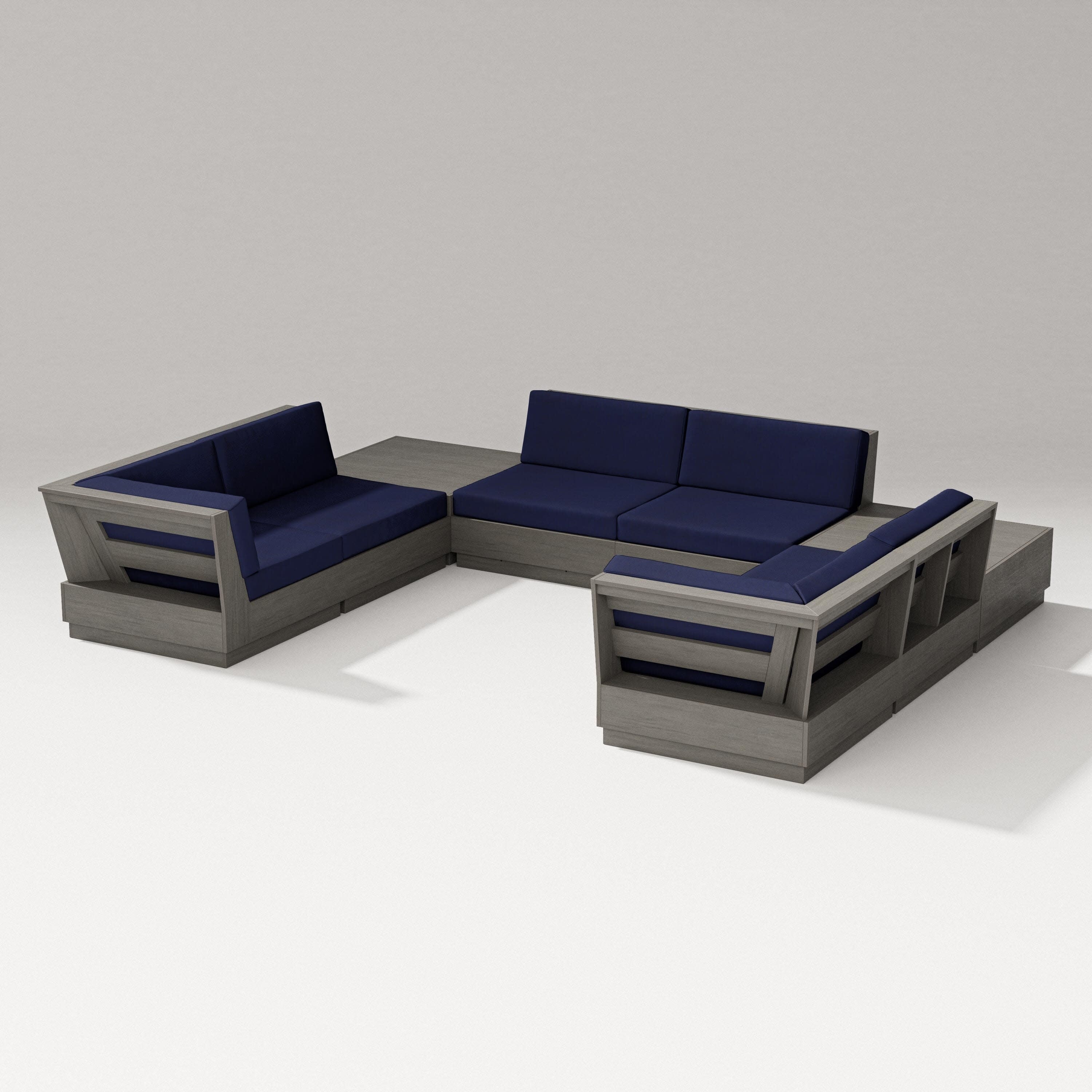 Elevate 8-Piece U-Shaped Sectional in Driftwood / Navy