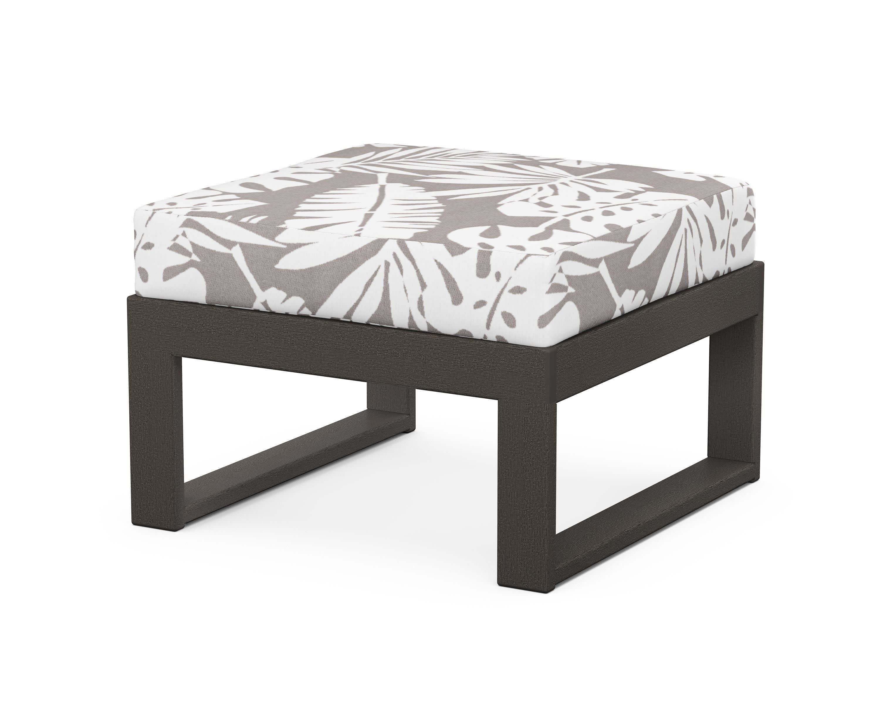Modular Ottoman - Modern in Vintage Coffee / Leaf Grey Mist