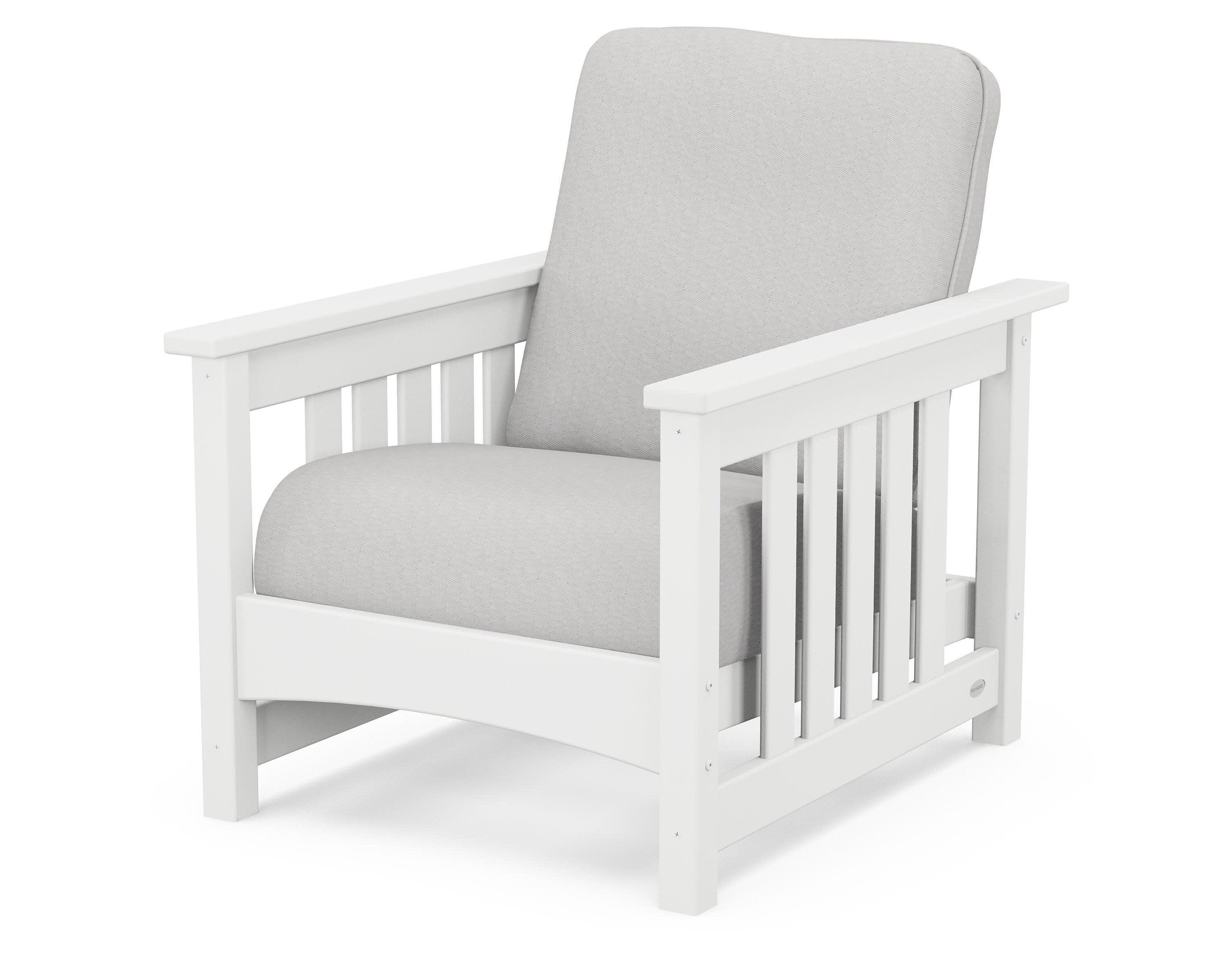 Club Mission Chair in White / Diamond in the Rough