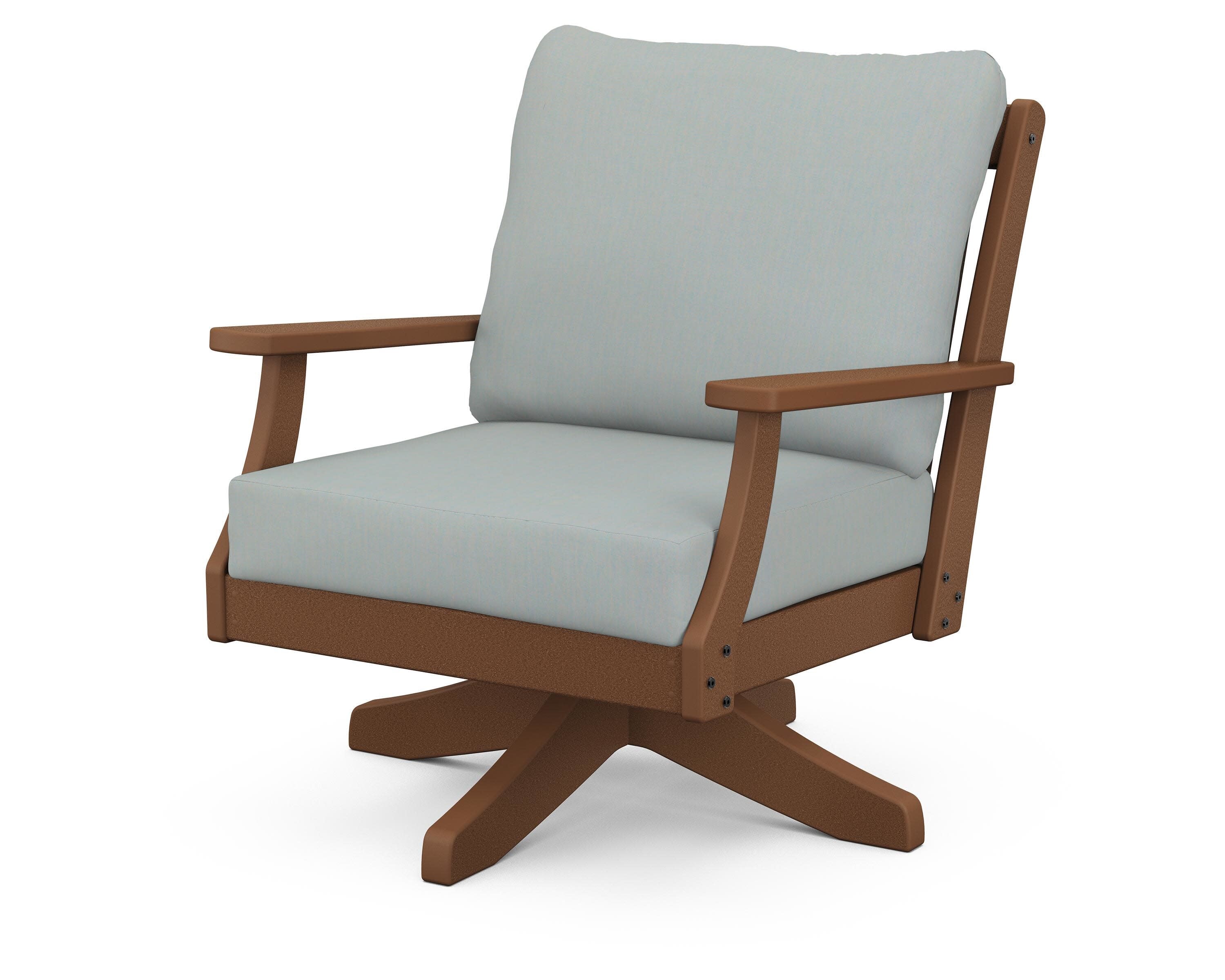 Braxton Deep Seating Swivel Chair in Teak / Spa