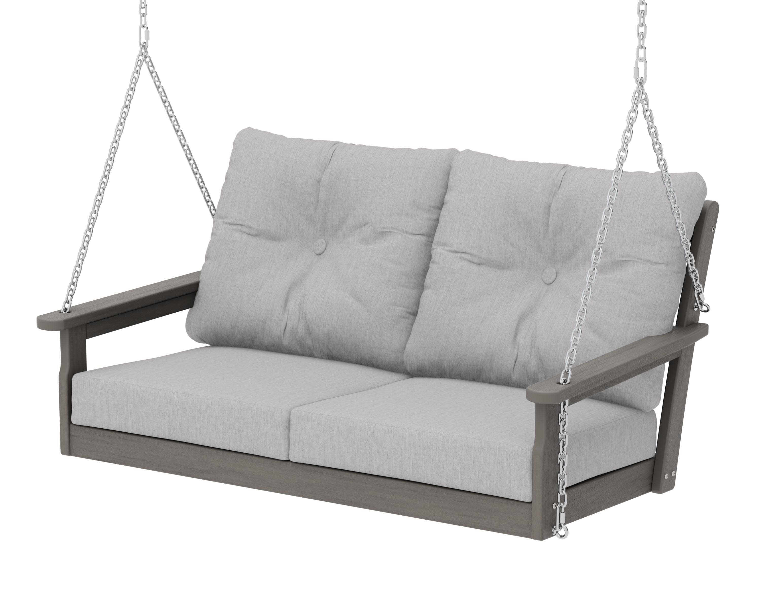 Vineyard Deep Seating Swing in Driftwood / Granite
