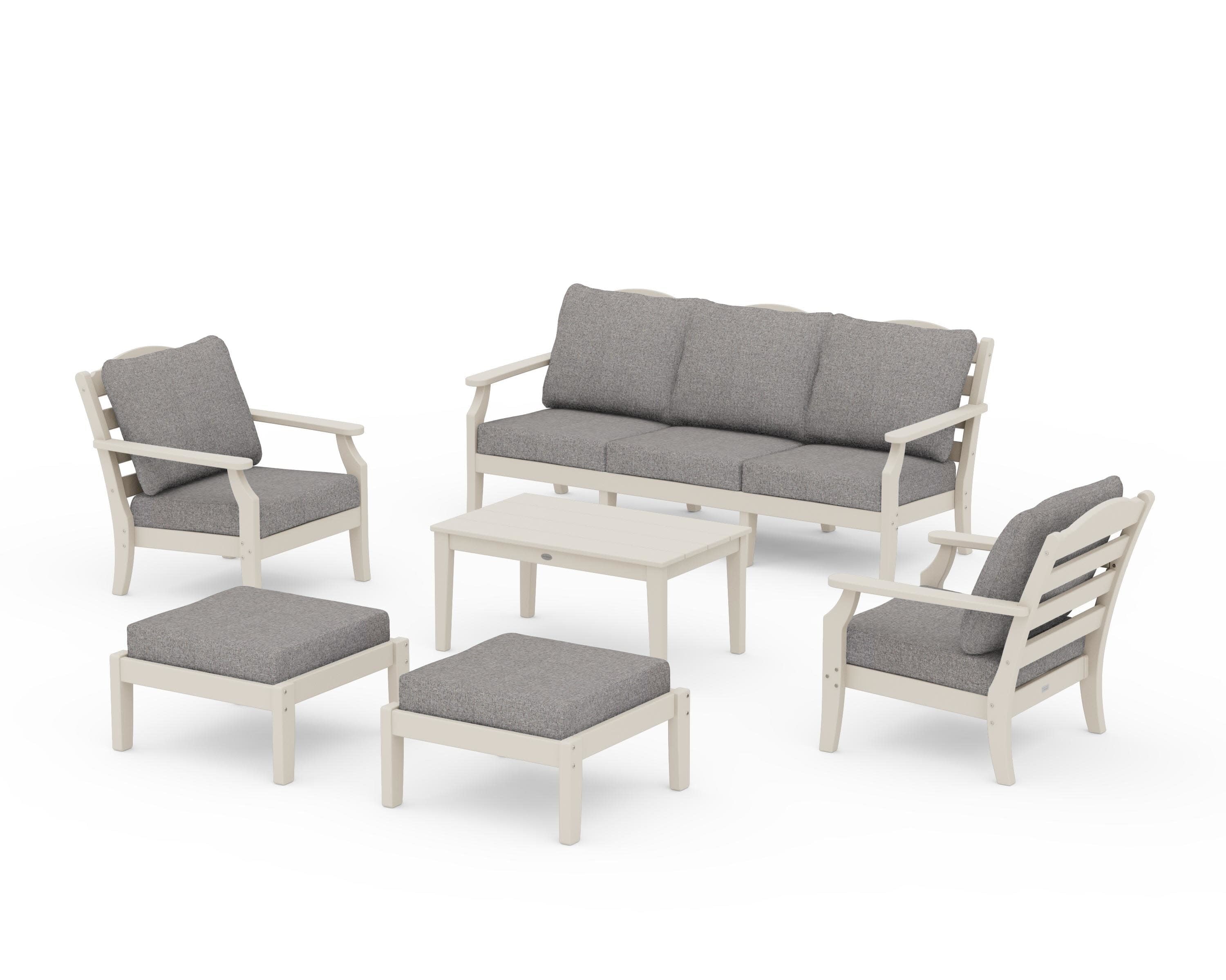 Savannah 6-Piece Lounge Sofa Set in Sand / Grey Mist