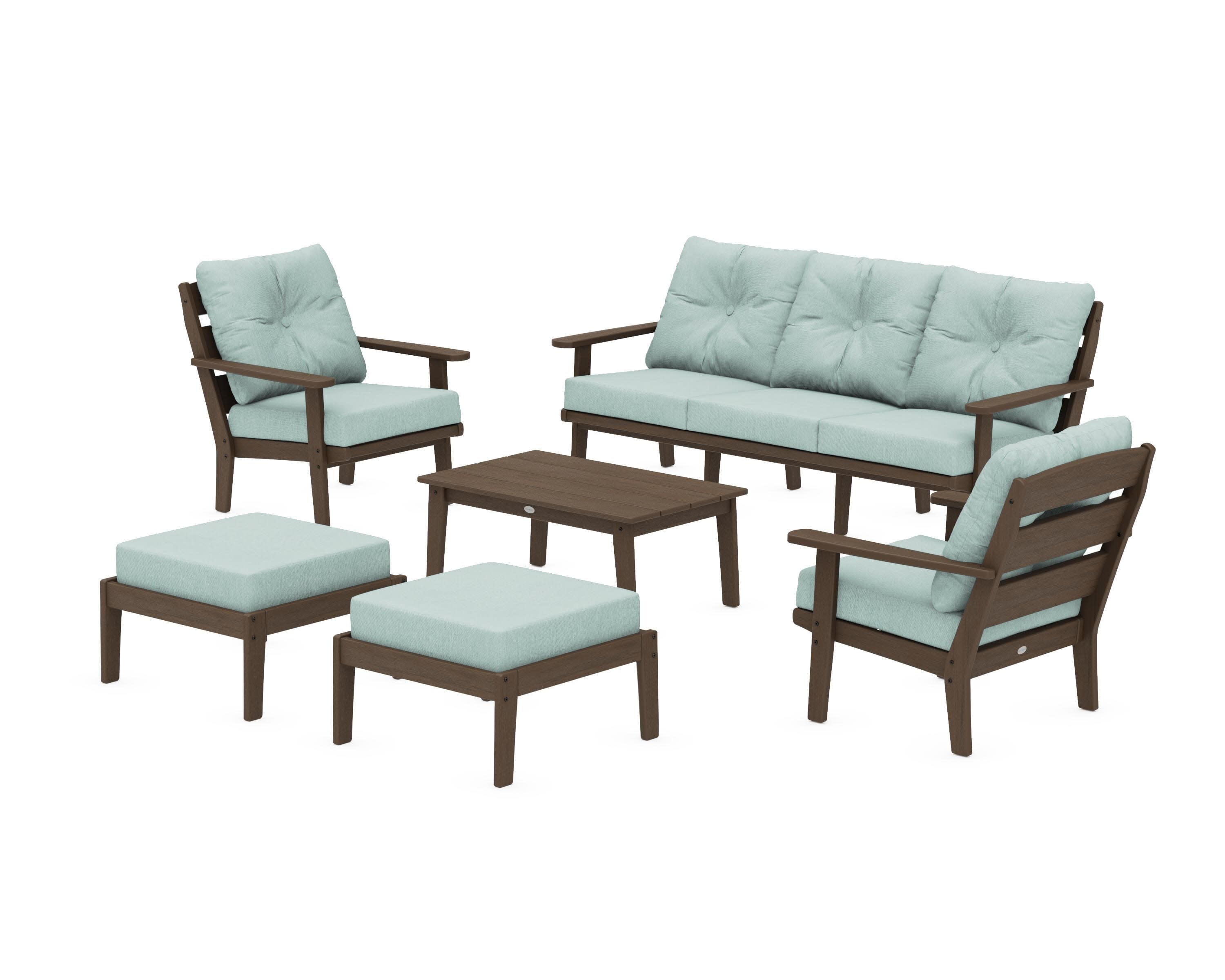 Lakeside 6-Piece Lounge Sofa Set in Kona / Glacier Spa