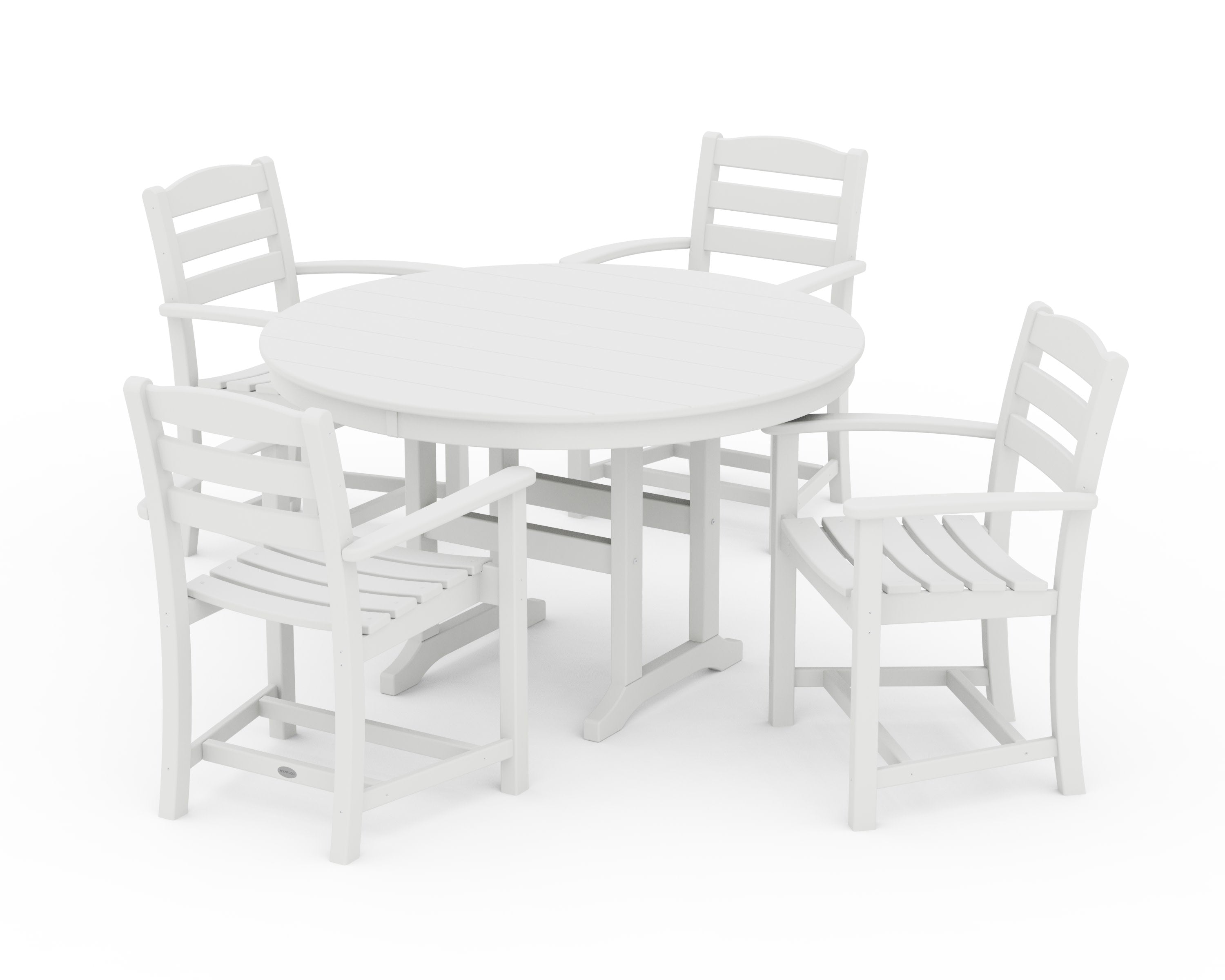 La Casa Caf 5-Piece Round Farmhouse Dining Set in White