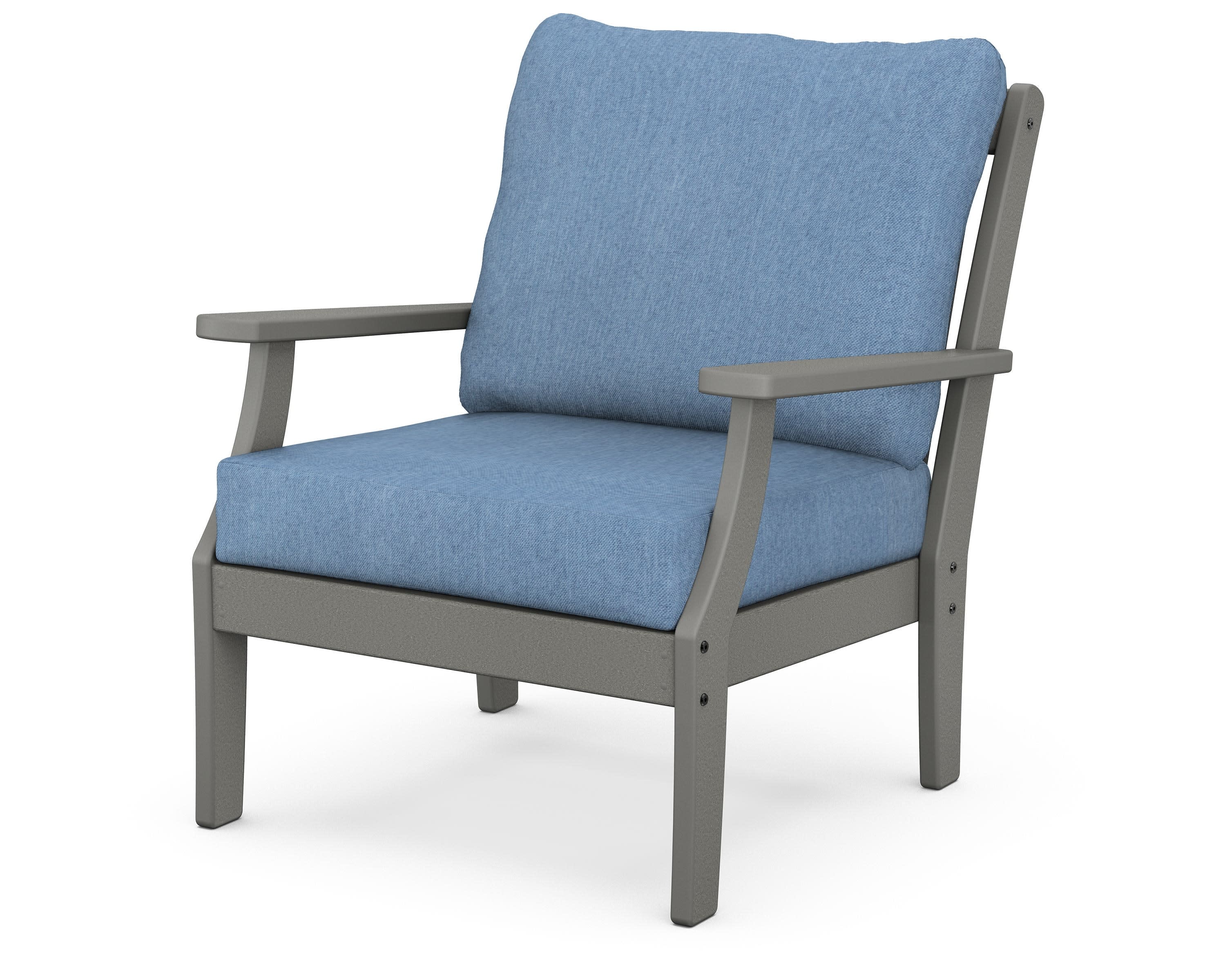 Braxton Deep Seating Chair in Slate Grey / Sky Blue