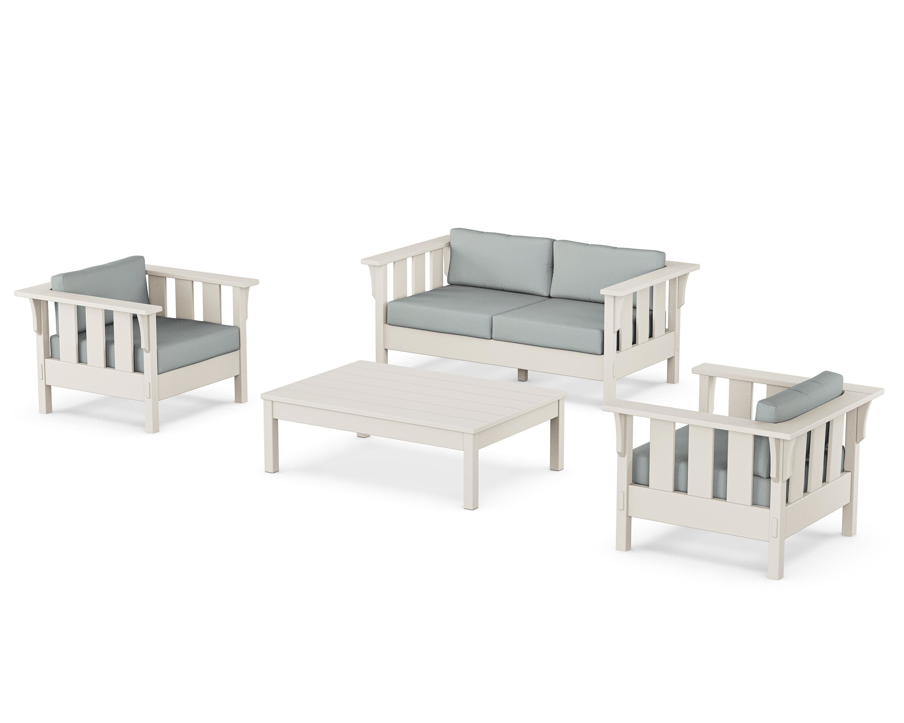 Acadia 4-Piece Deep Seating Set with Loveseat in Sand / Spa